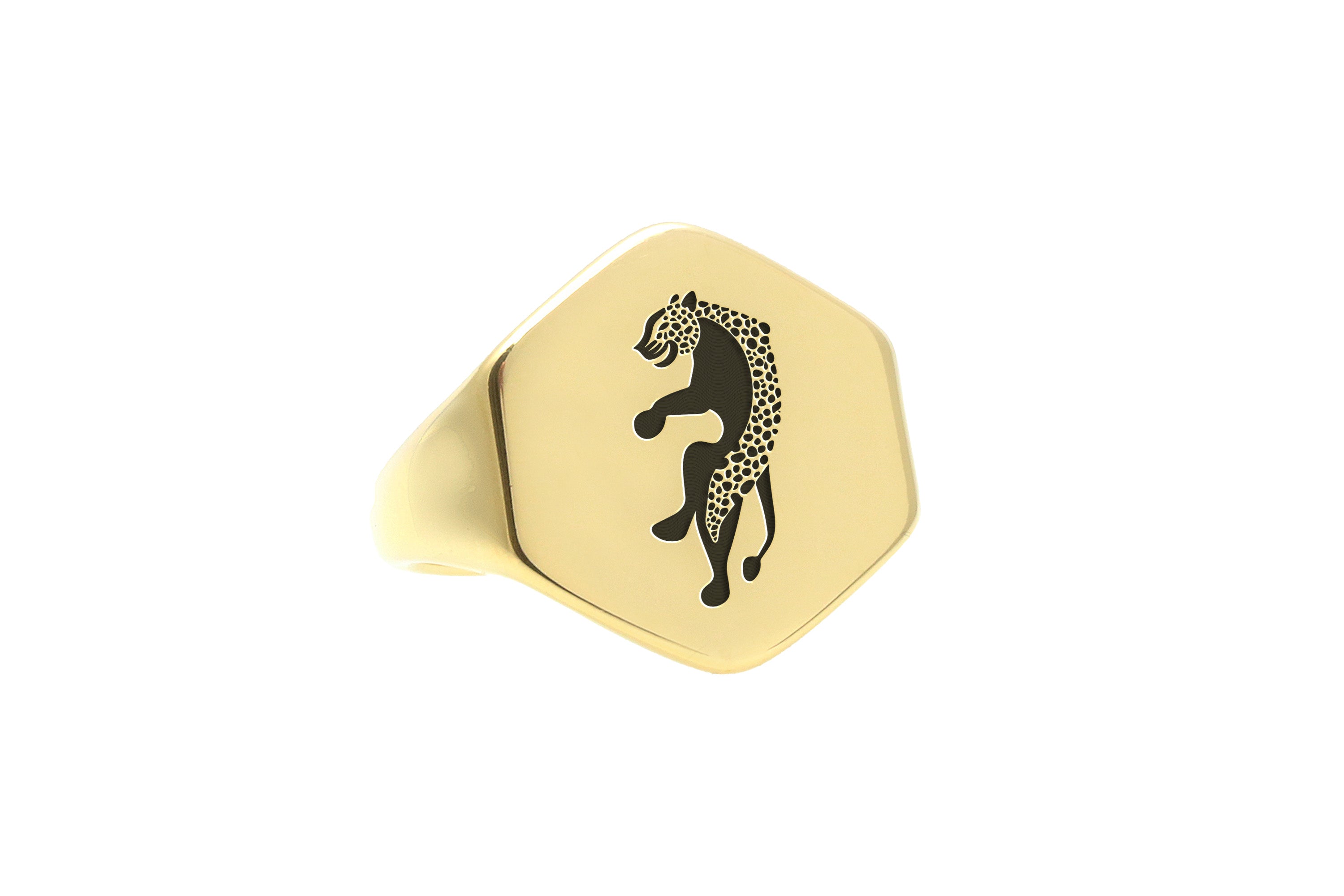 14k Gold Jaguar Signet Ring