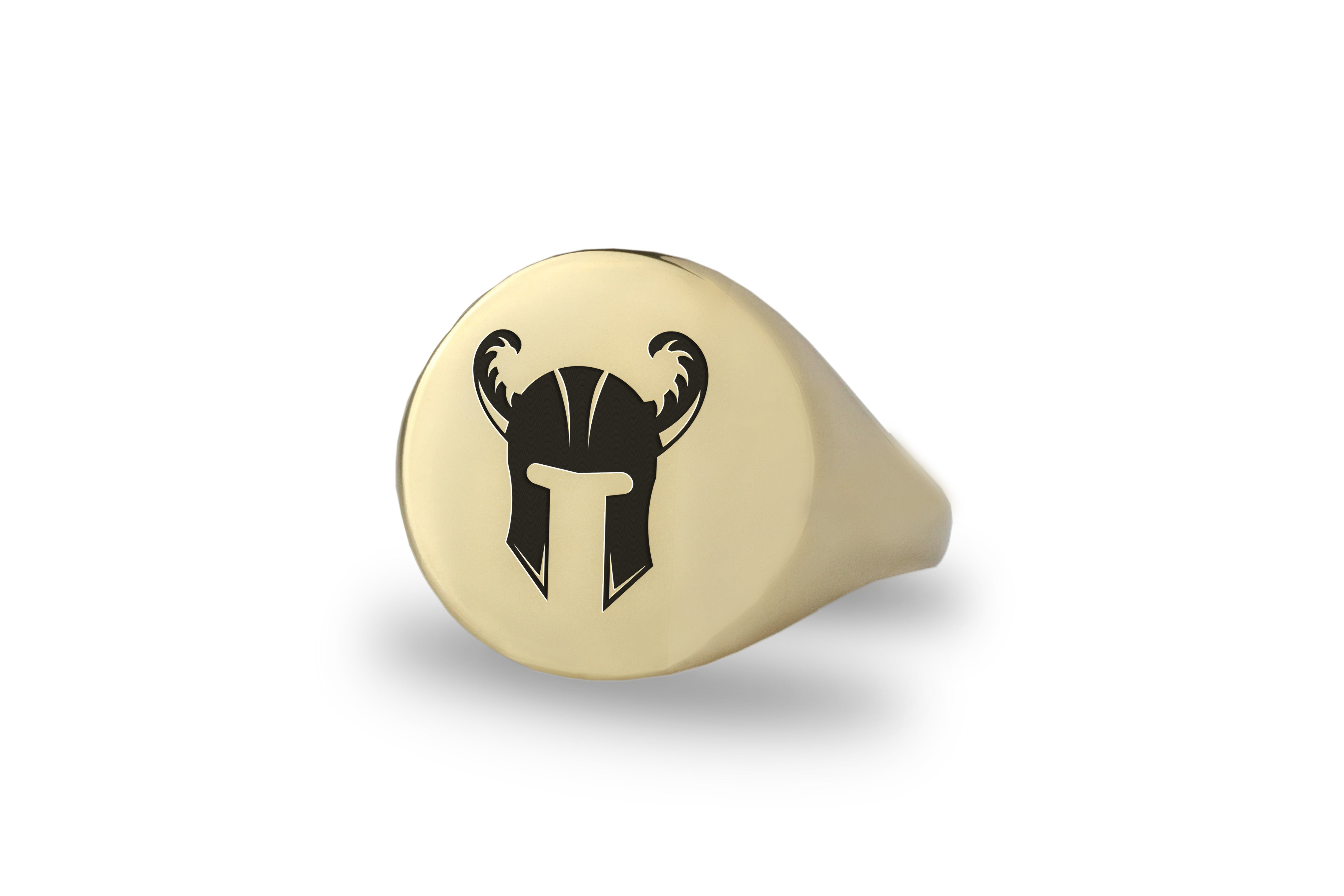 14k Gold Helmet Signet Ring