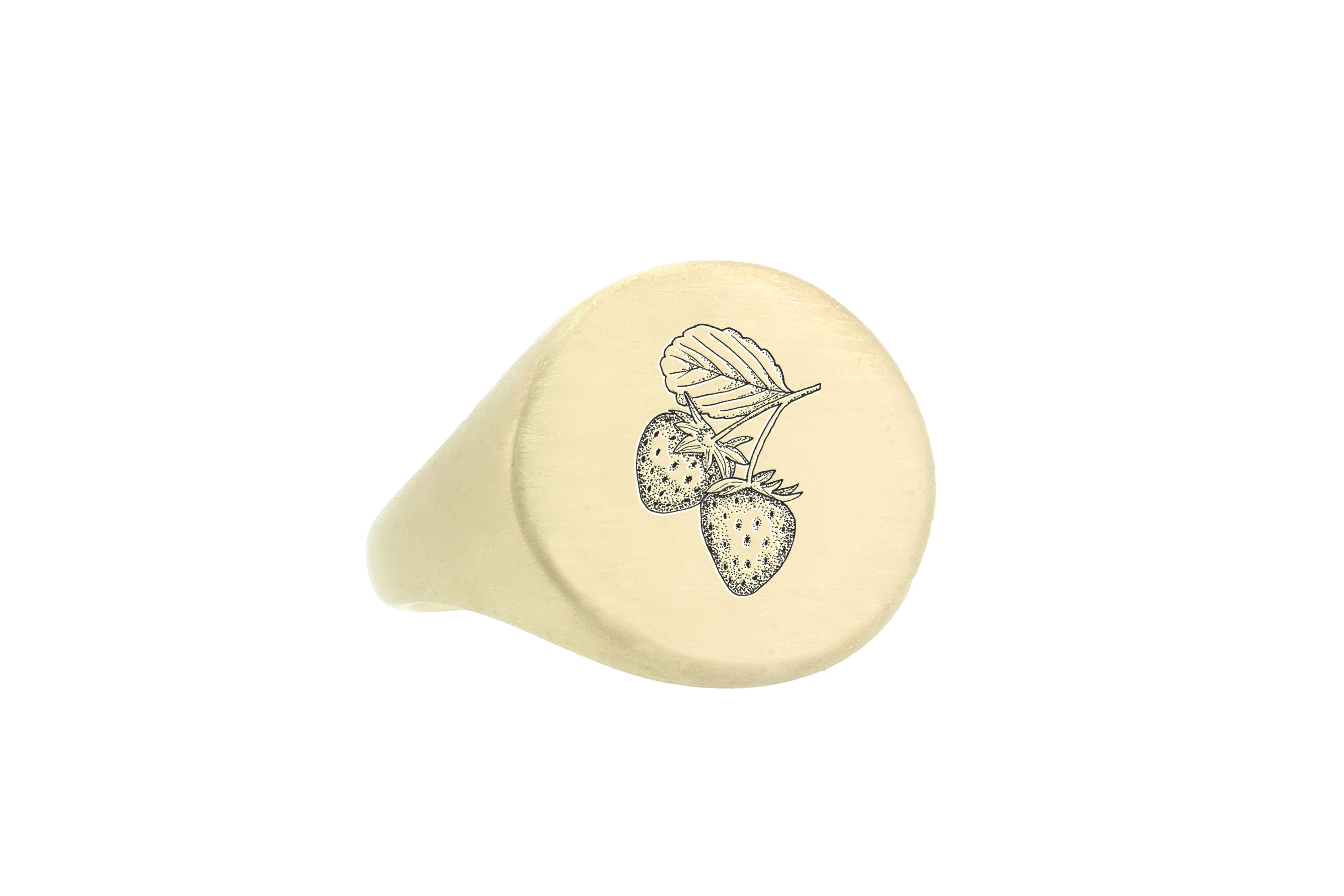 Gold Strawberry Signet Ring