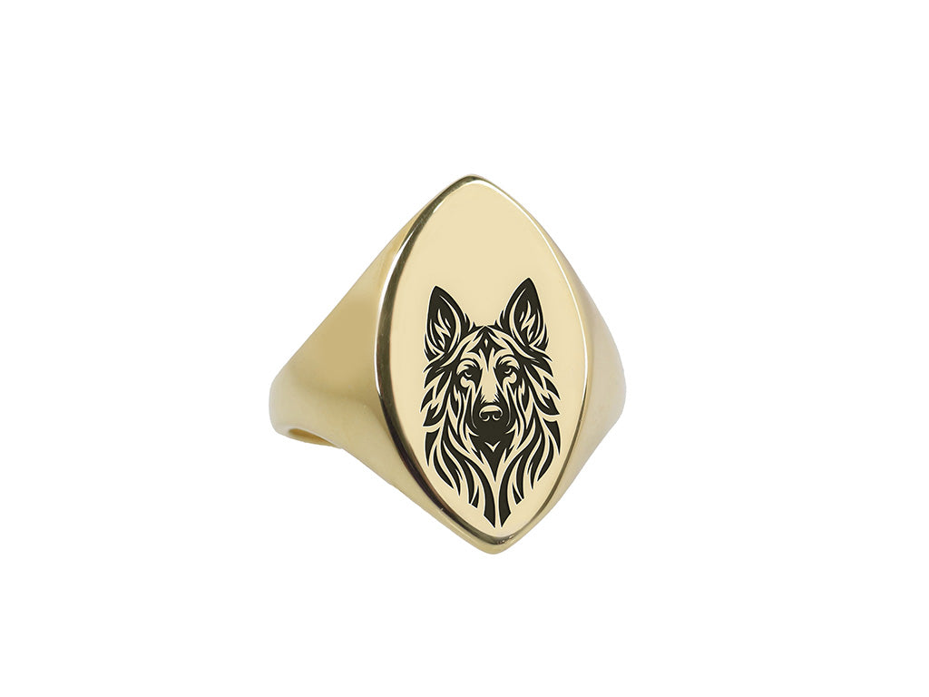 German Shepard Signet Ring
