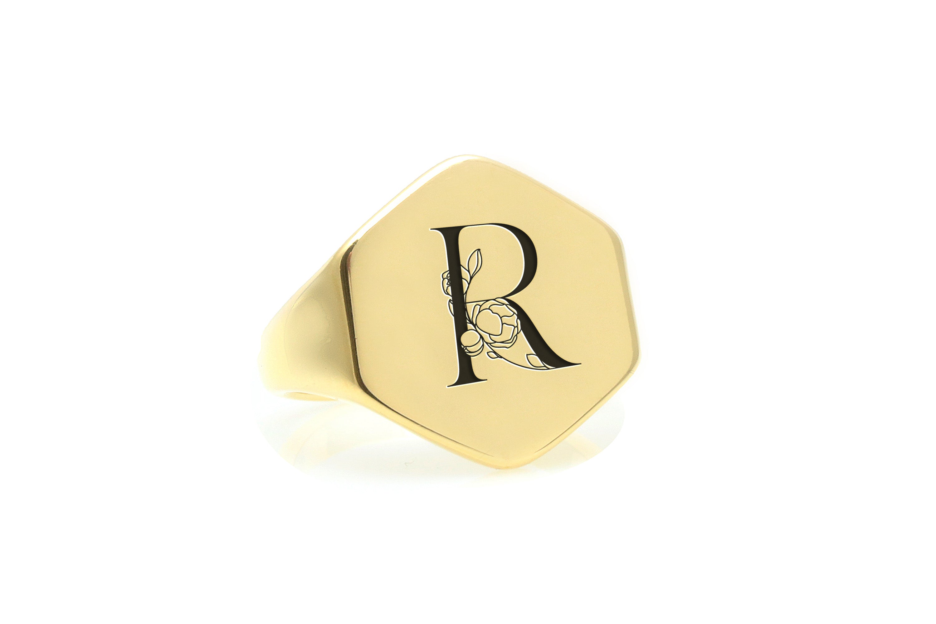 14k Gold Personalized Signet Ring