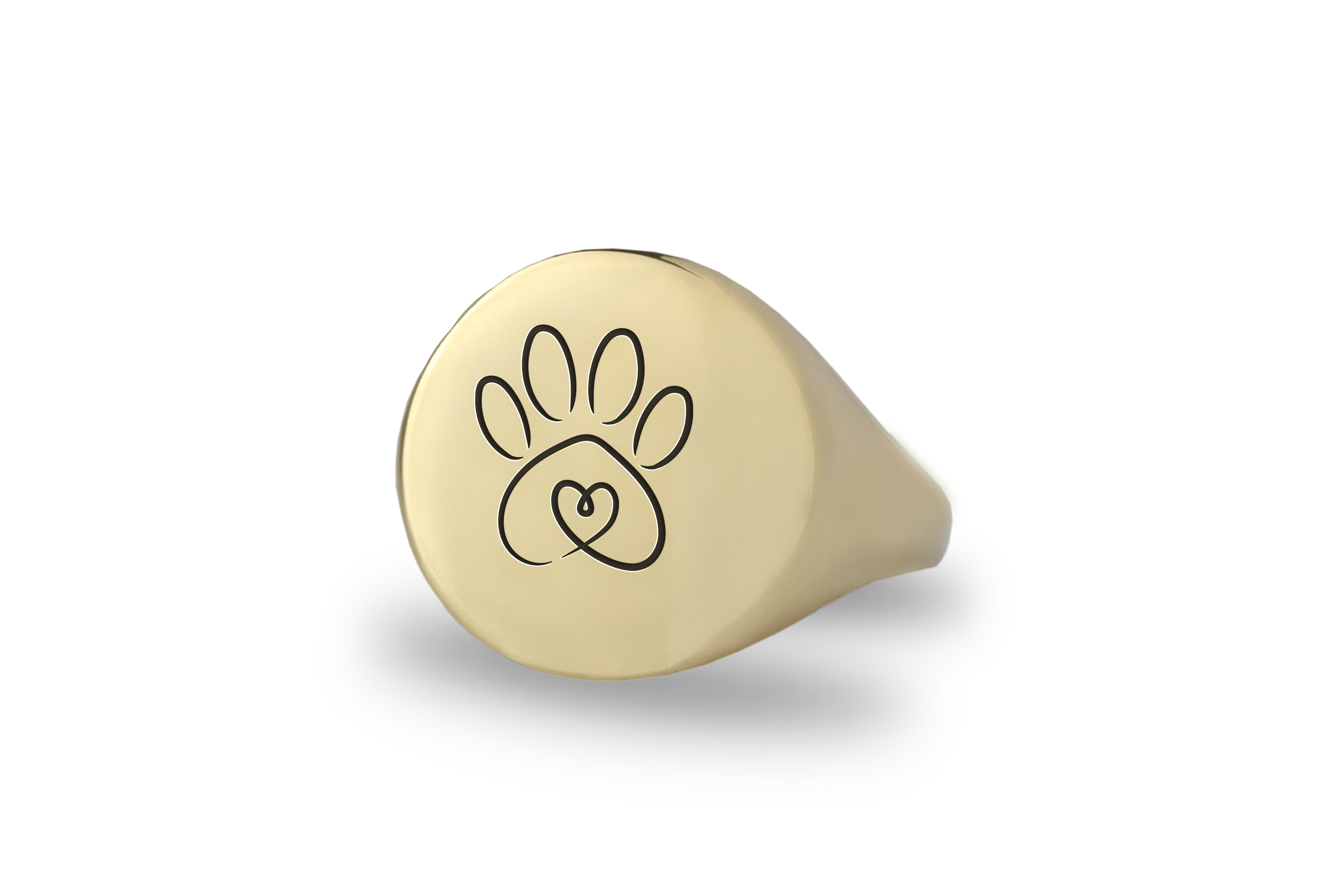 Engraved Dog Paw Ring