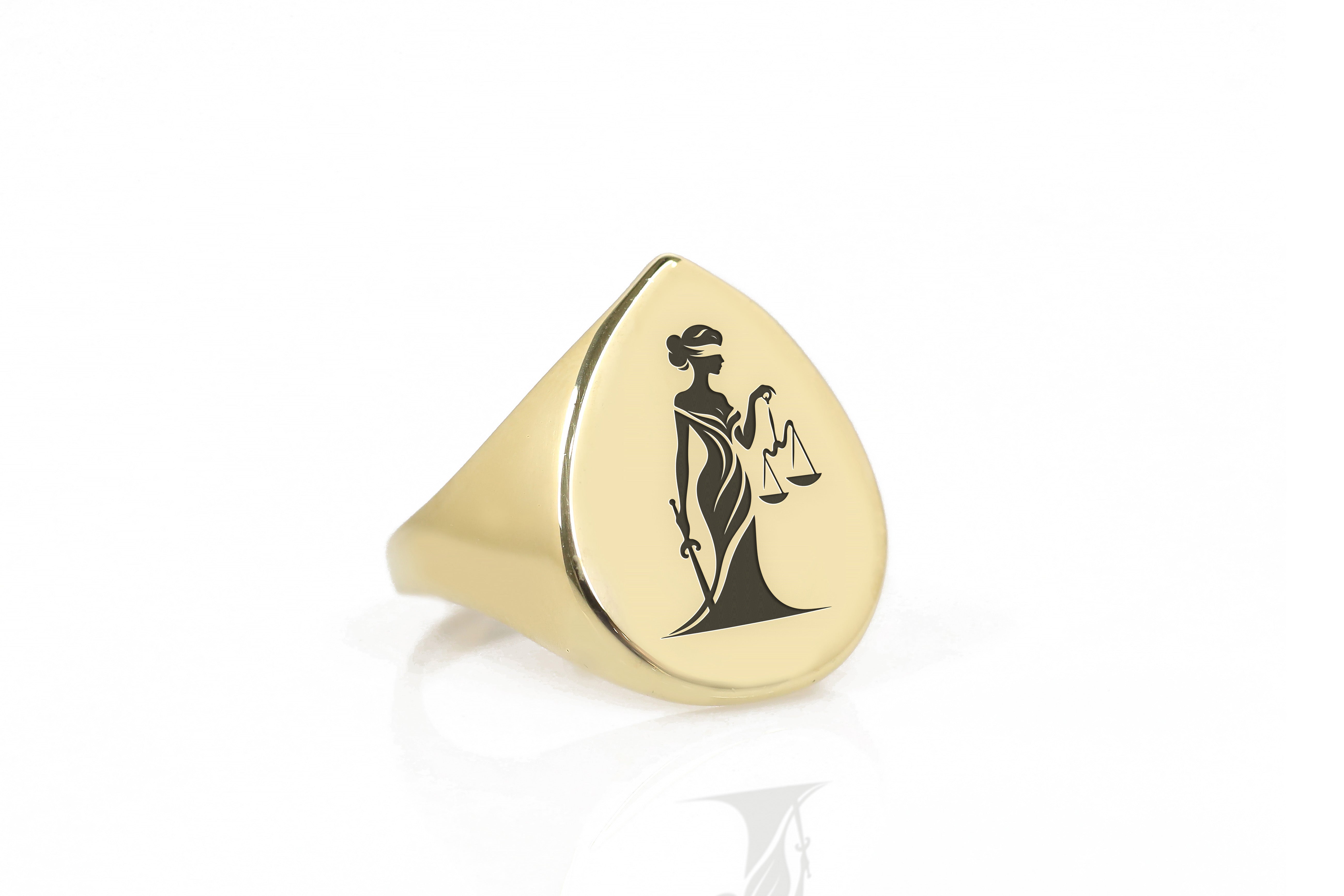 14k Gold Lady Justice Ring