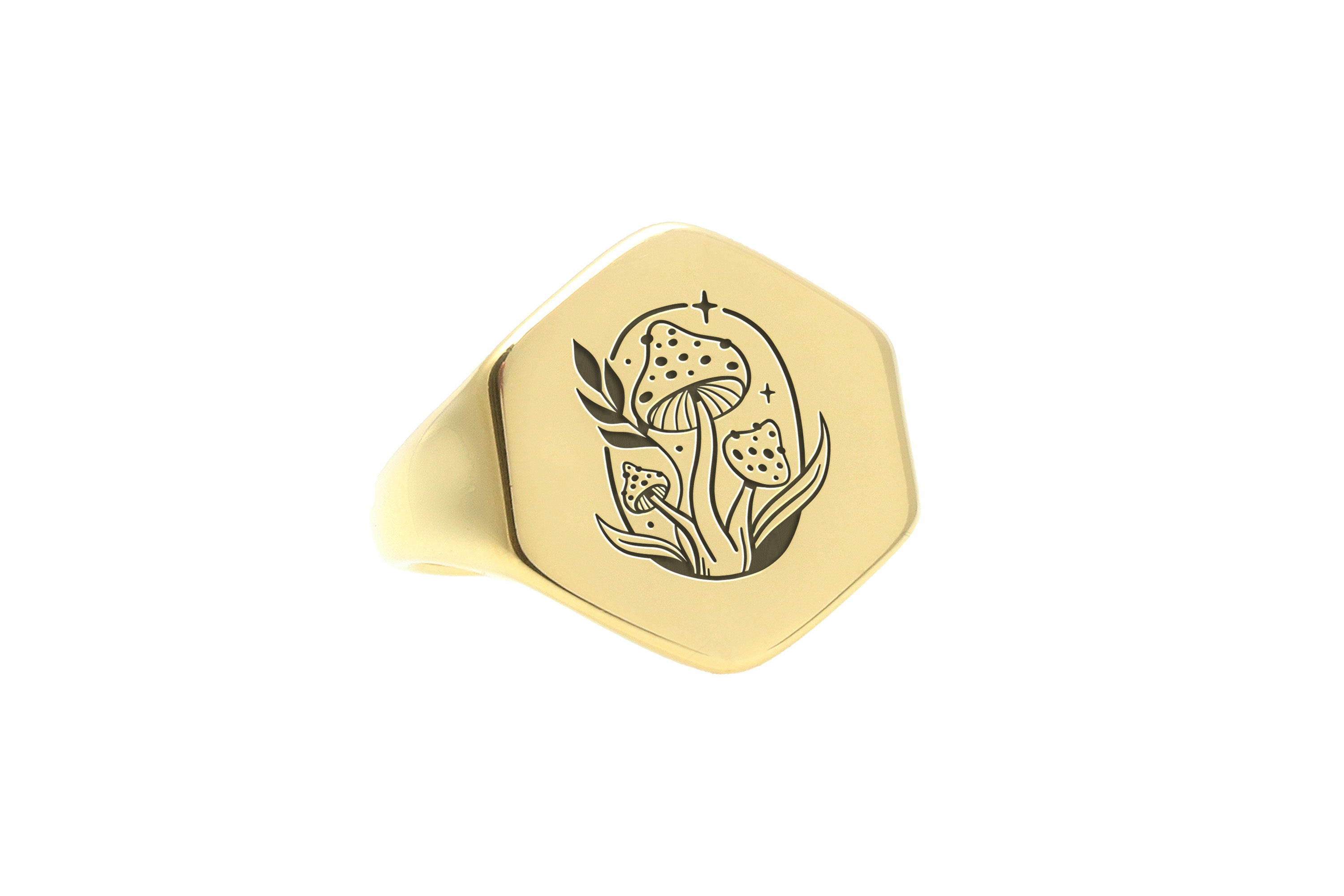 Mushroom Engraved Ring
