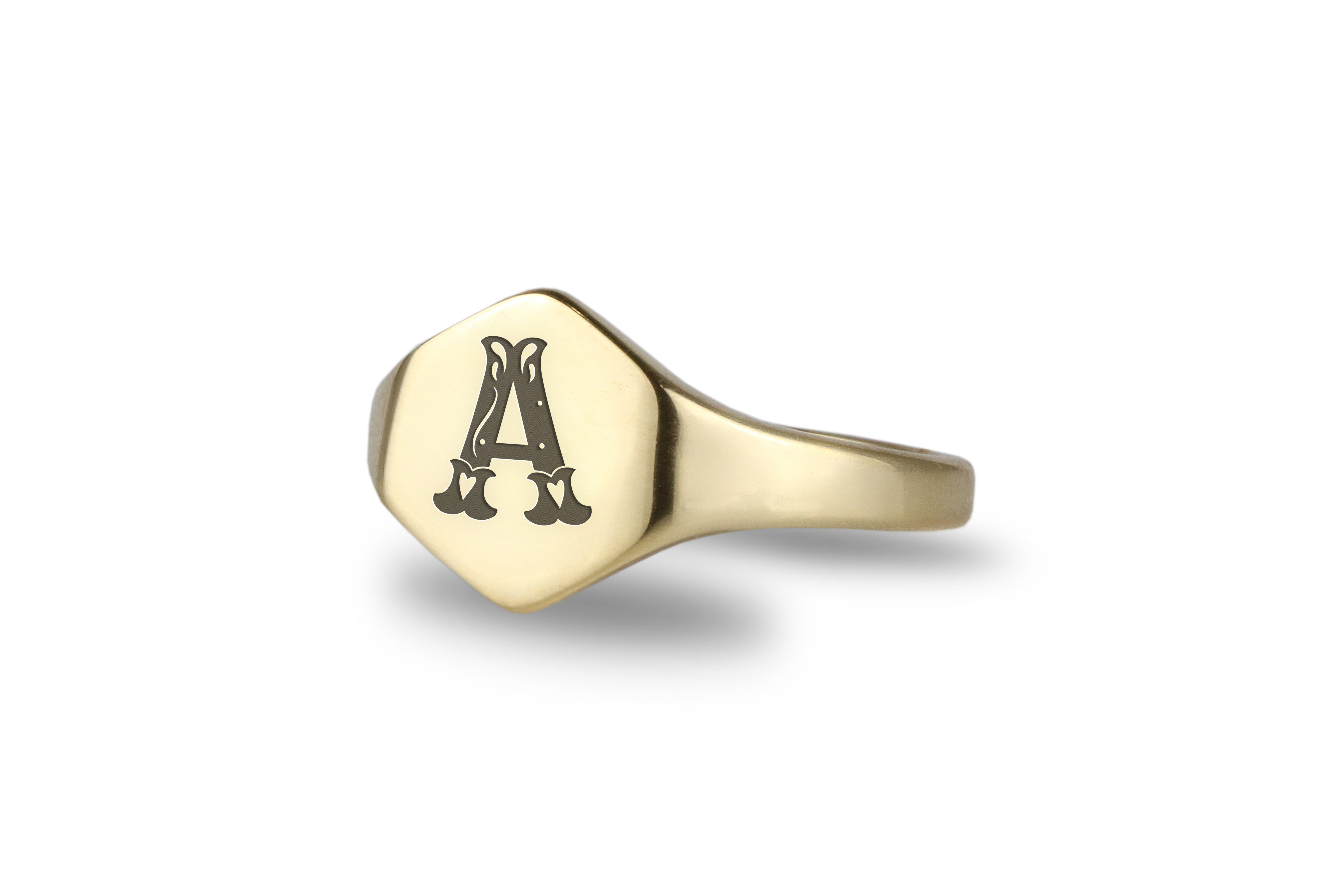 14k Gold Letter Ring