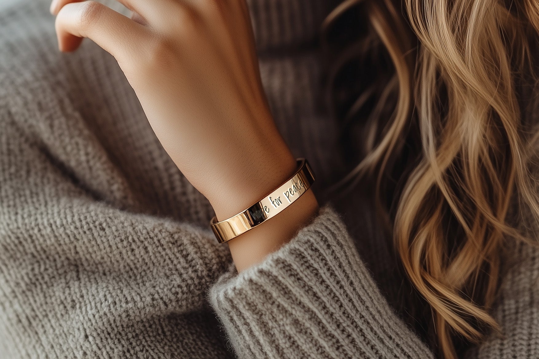 Personalized Text Gold Bracelet