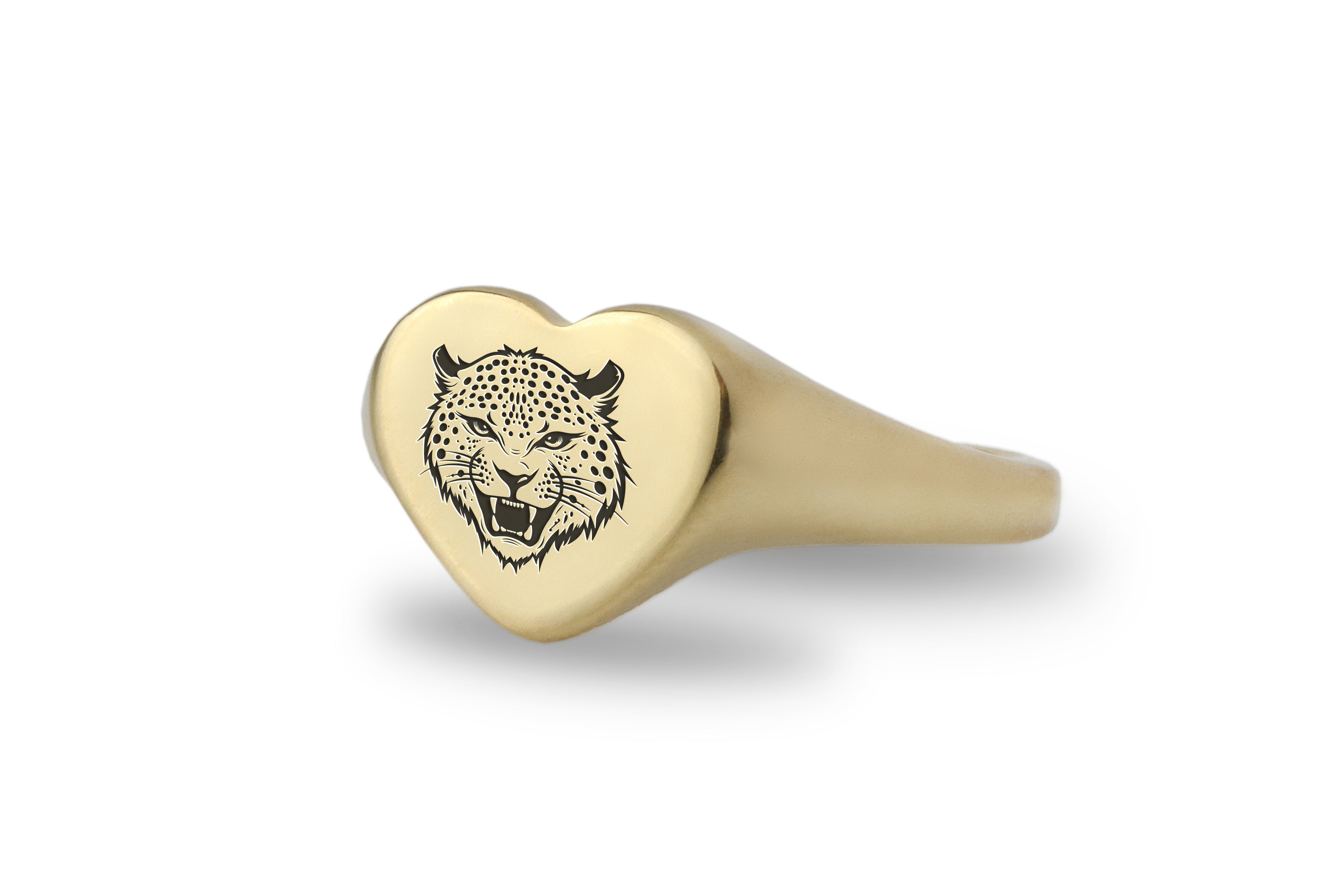Cheetah Gold Signet Ring