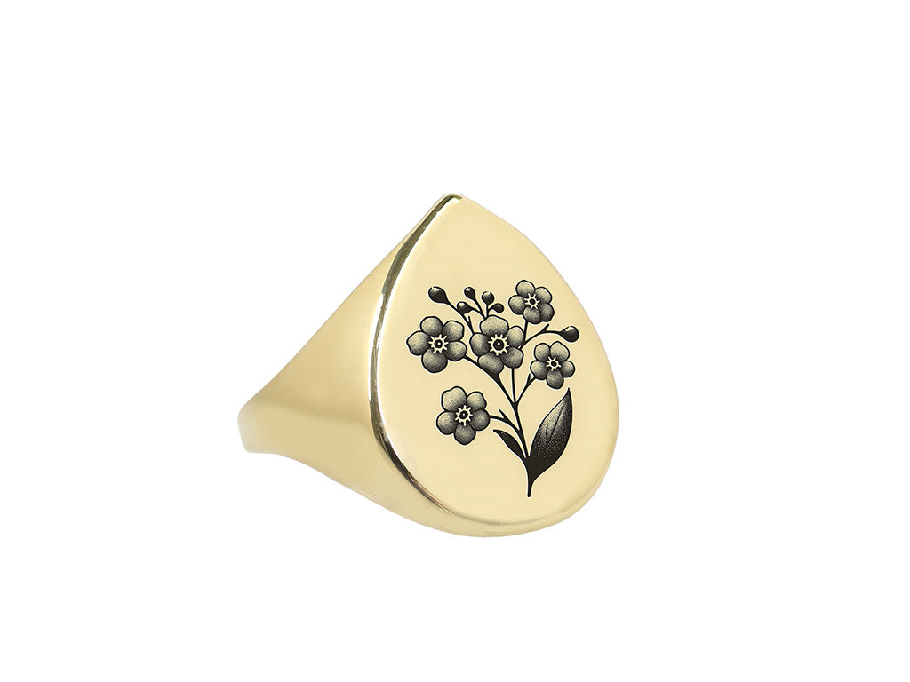 Cherry Blossom Engraving Ring