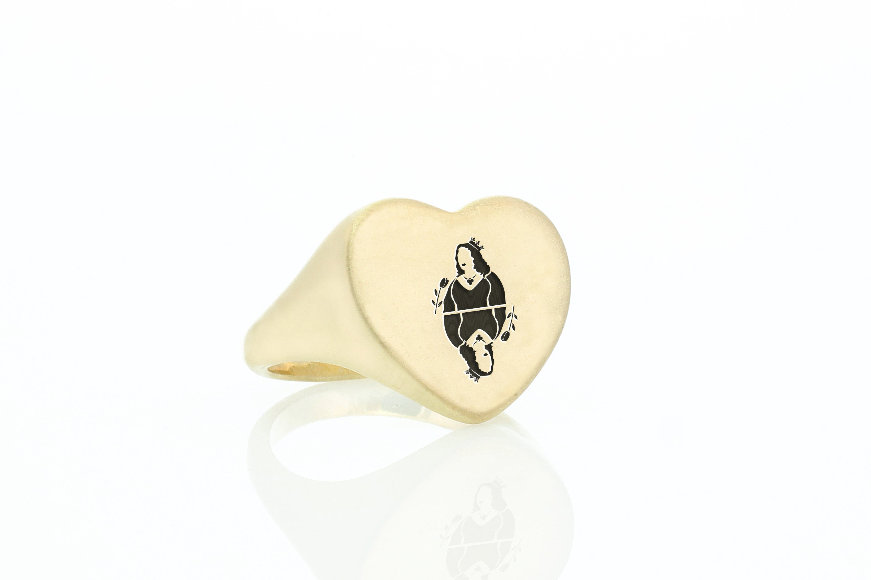 Poker Queen Heart Shaped Ring