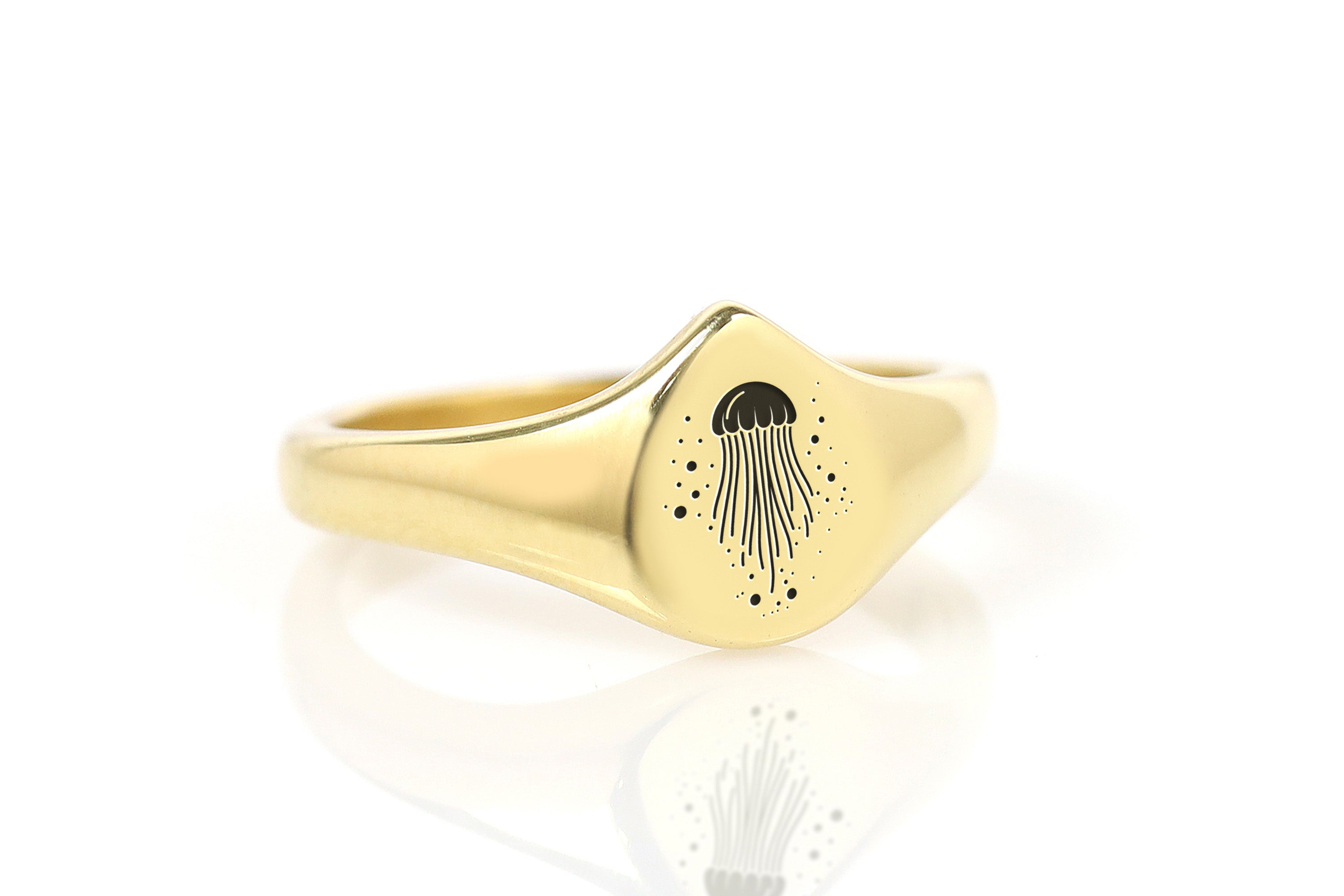 Jellyfish Teardrop Gold Ring