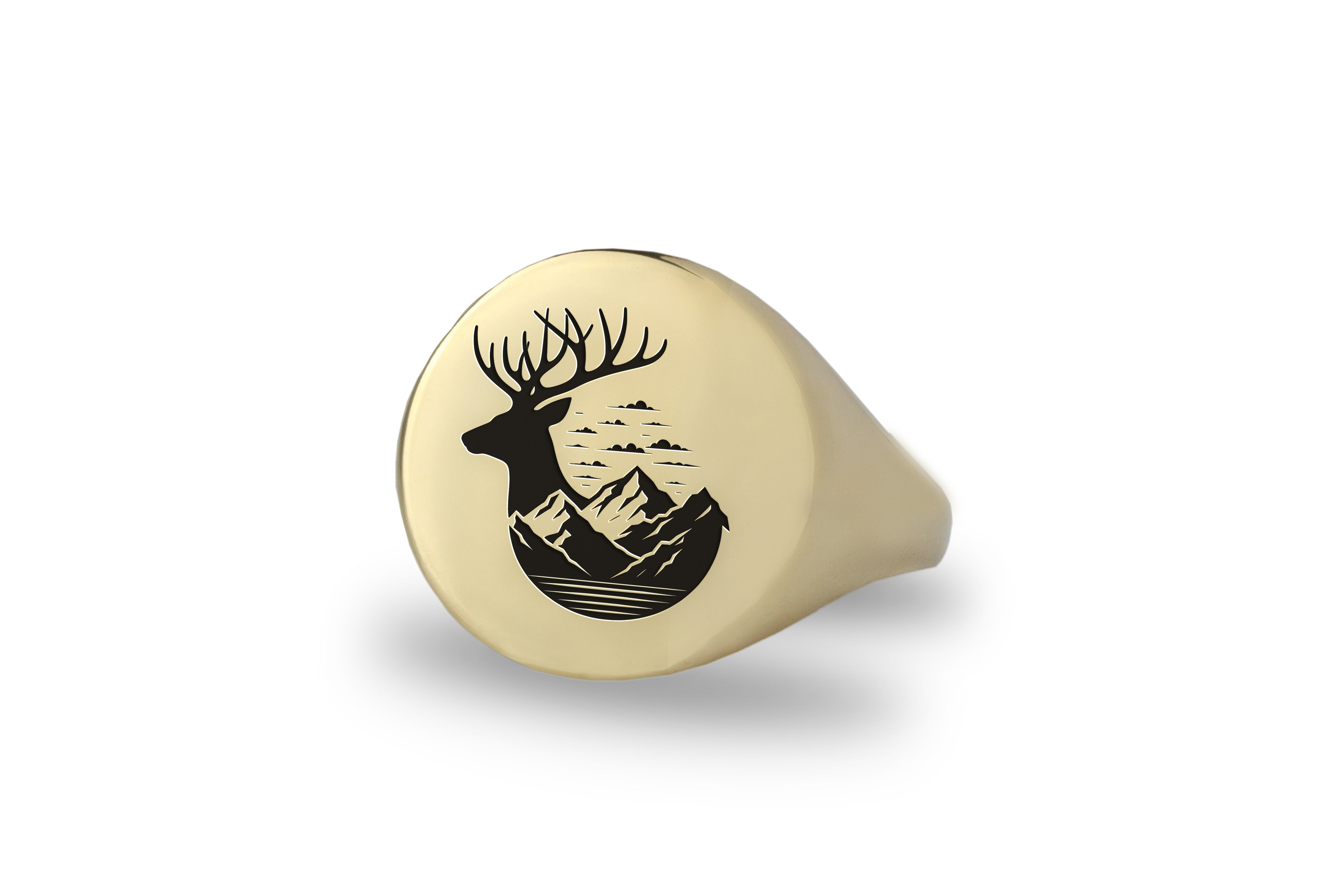 Engraved Cervus Signet Ring
