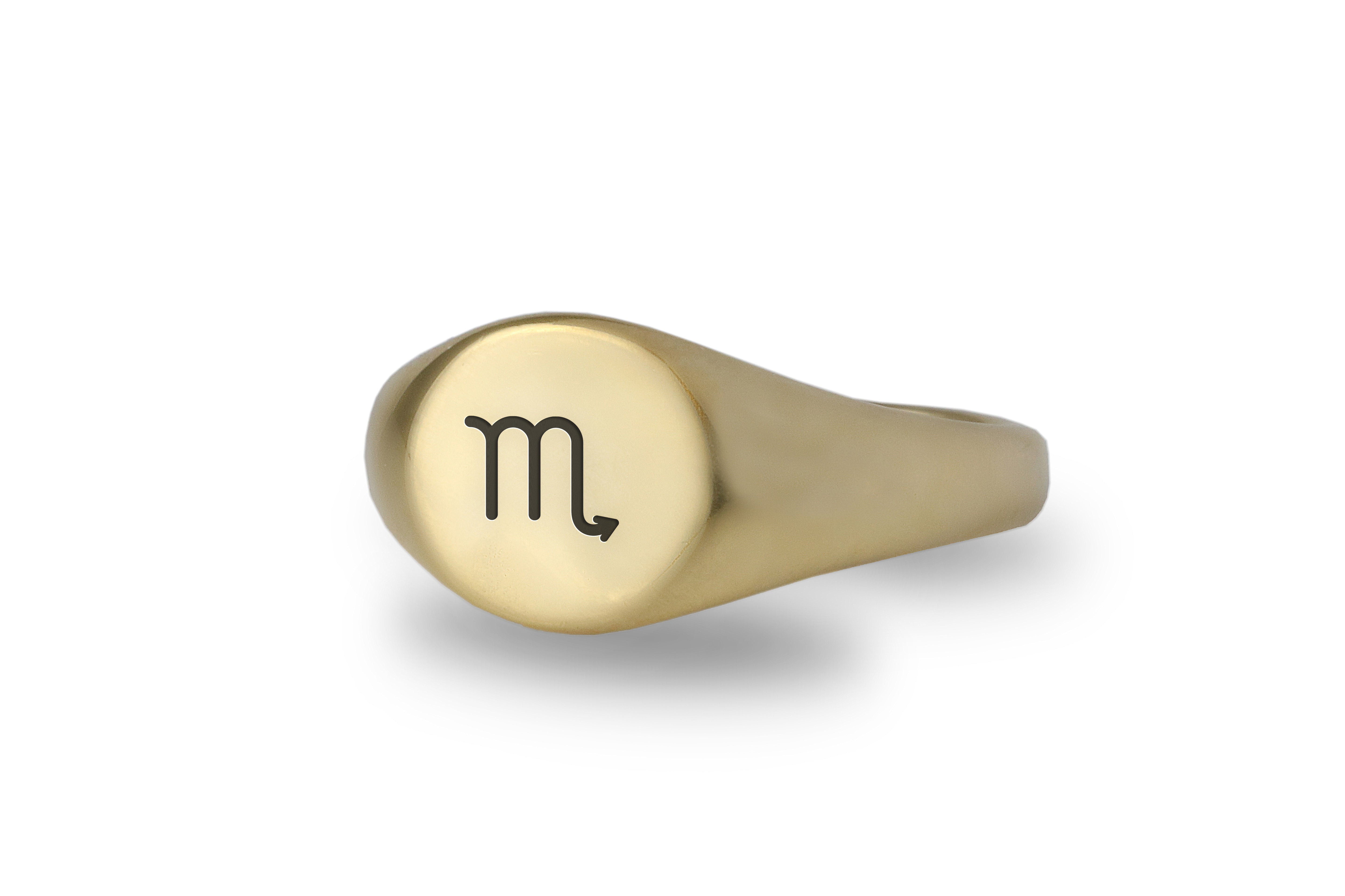 Engraved Scorpio Signet Ring