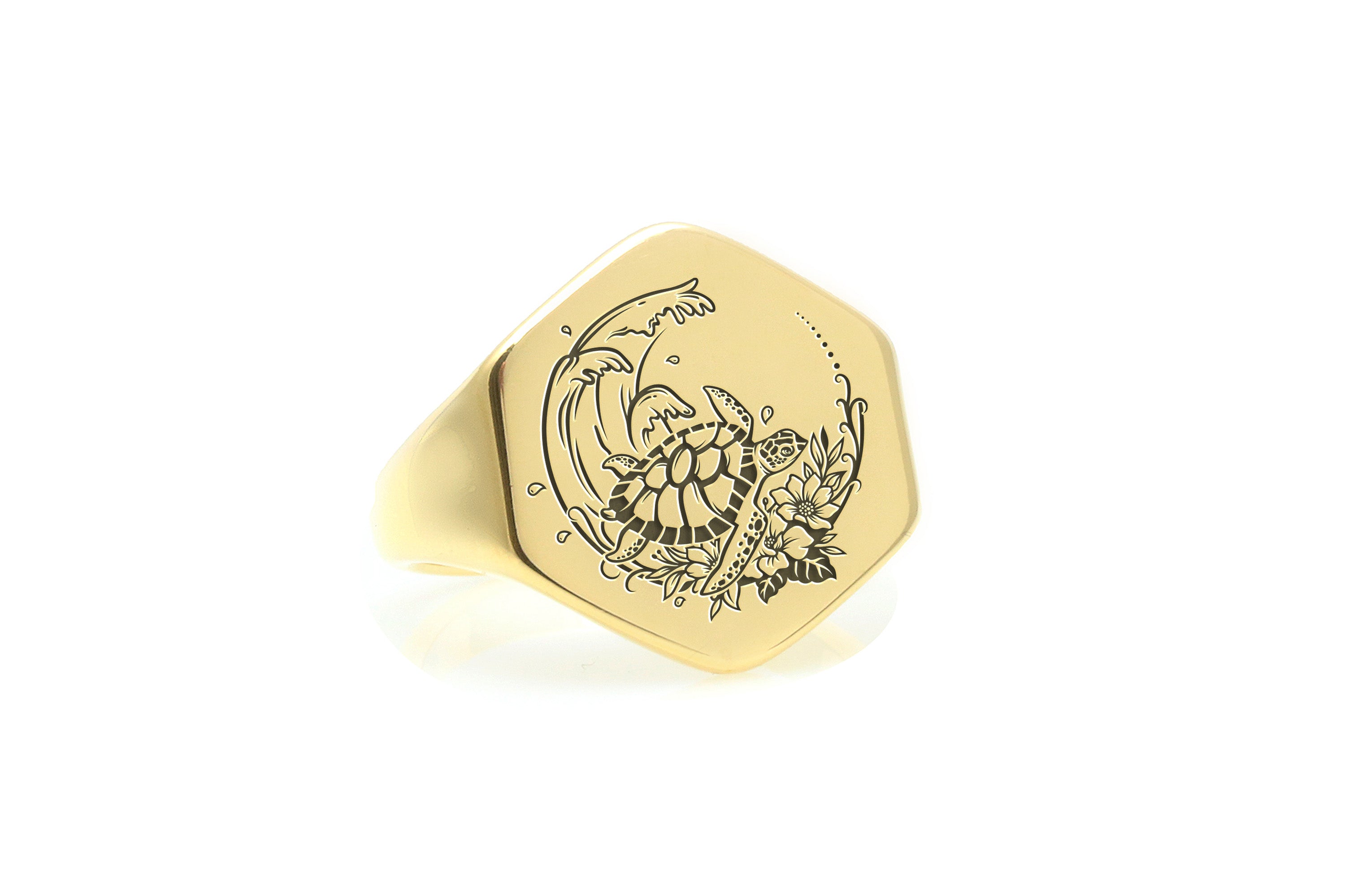 Custom Turtle Engraved Ring