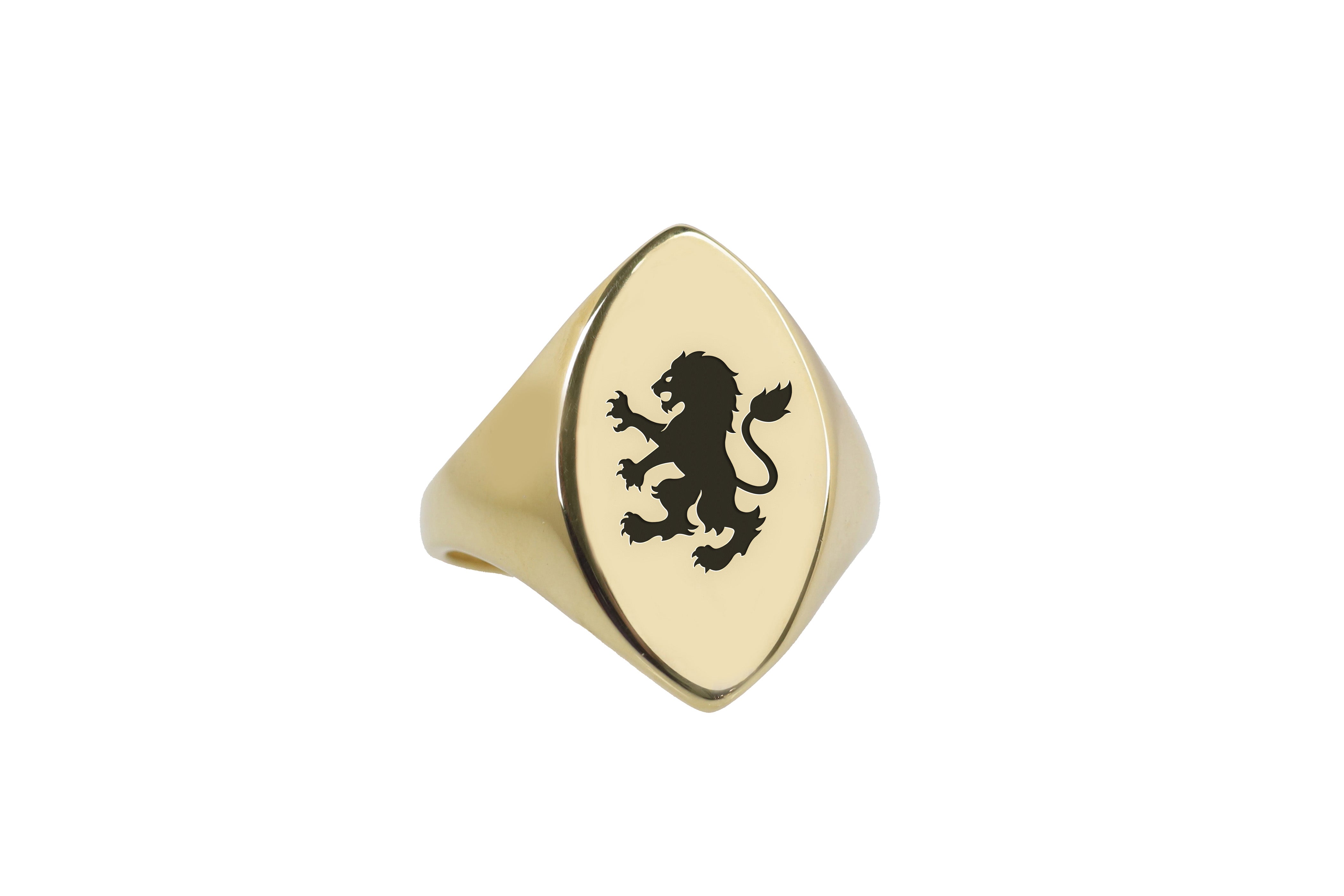 Gold Lion Signet Ring