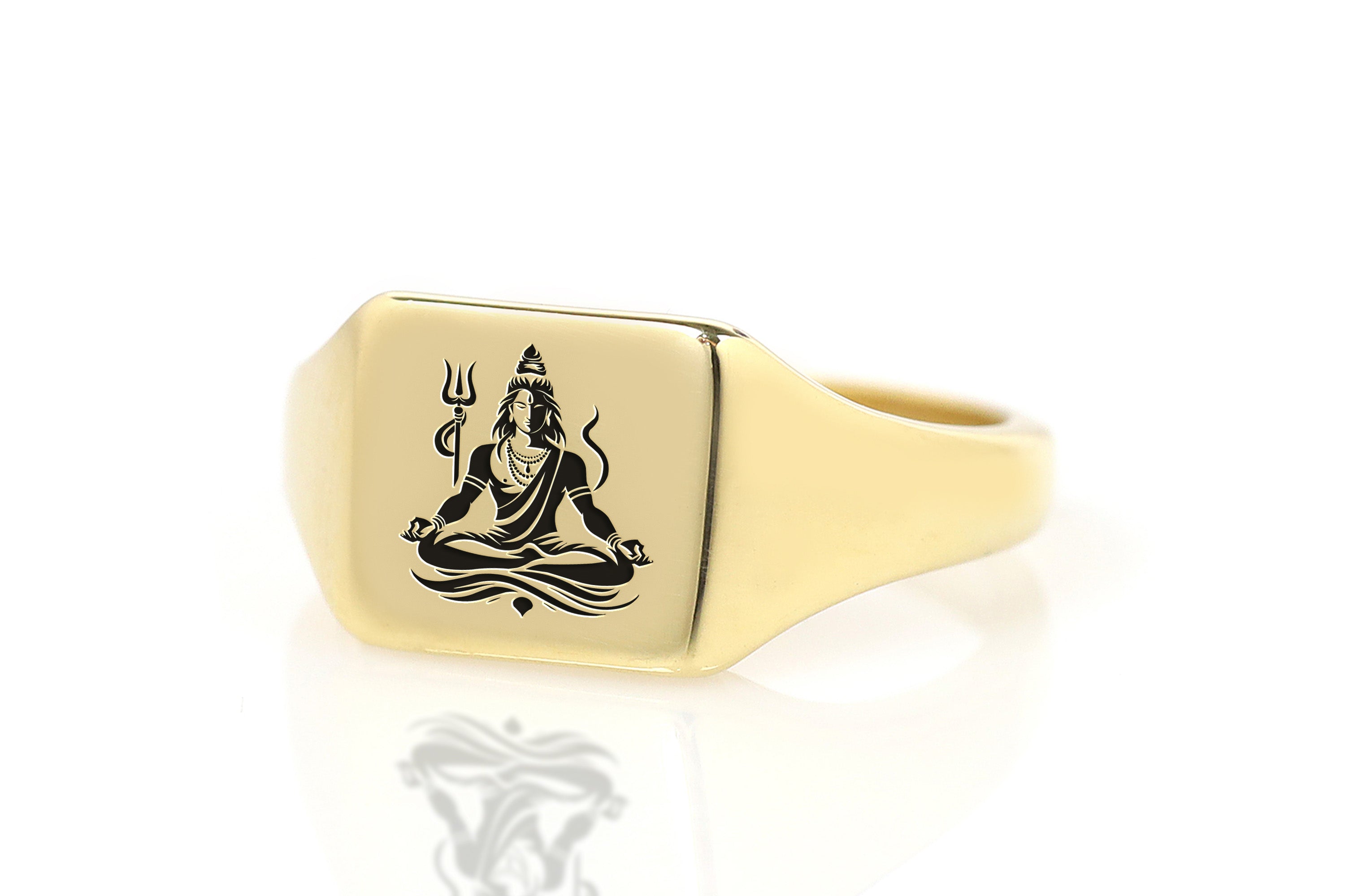 Engraved Shiva Signet Ring