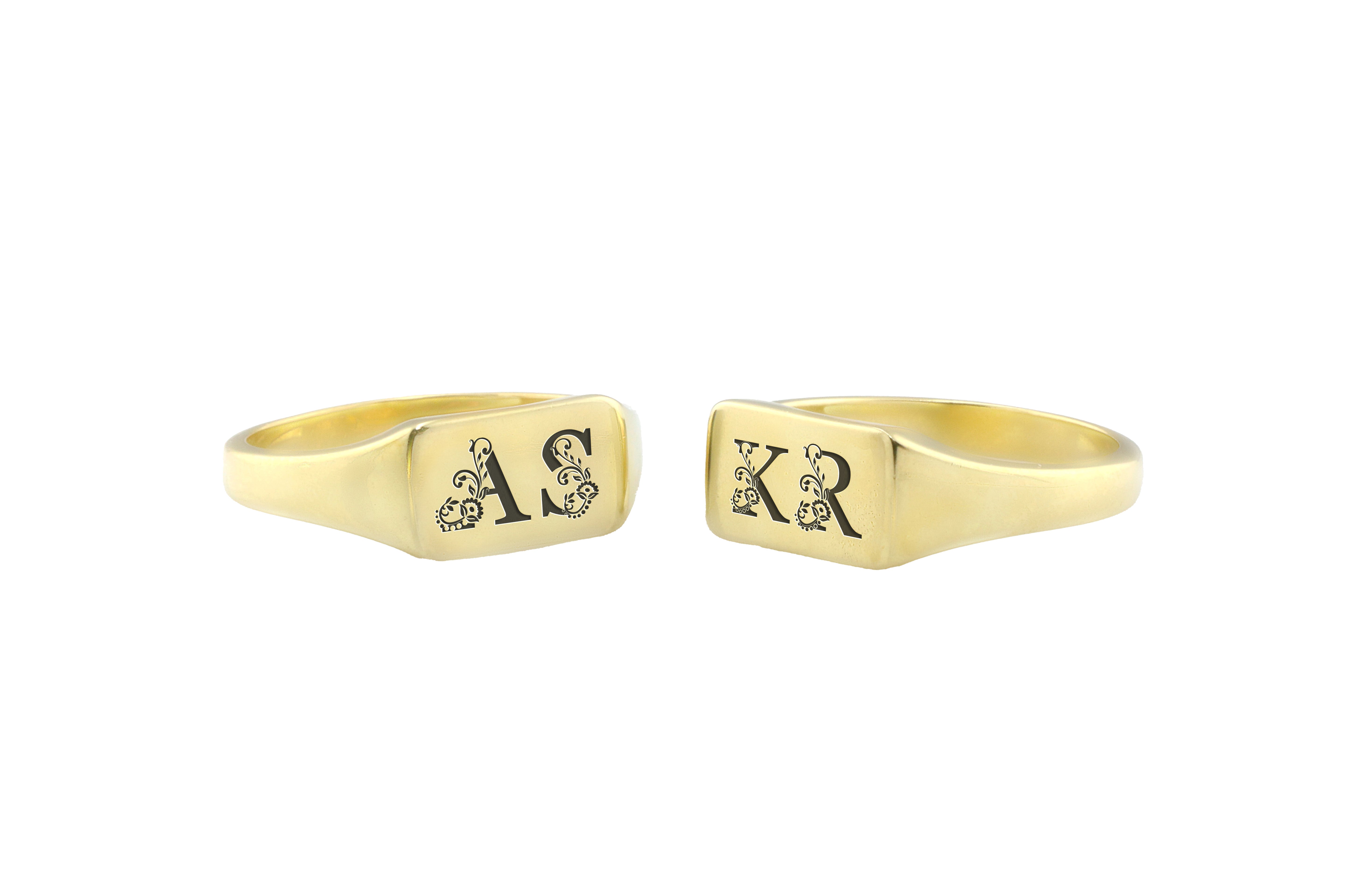 Couples Initials Engraved Ring