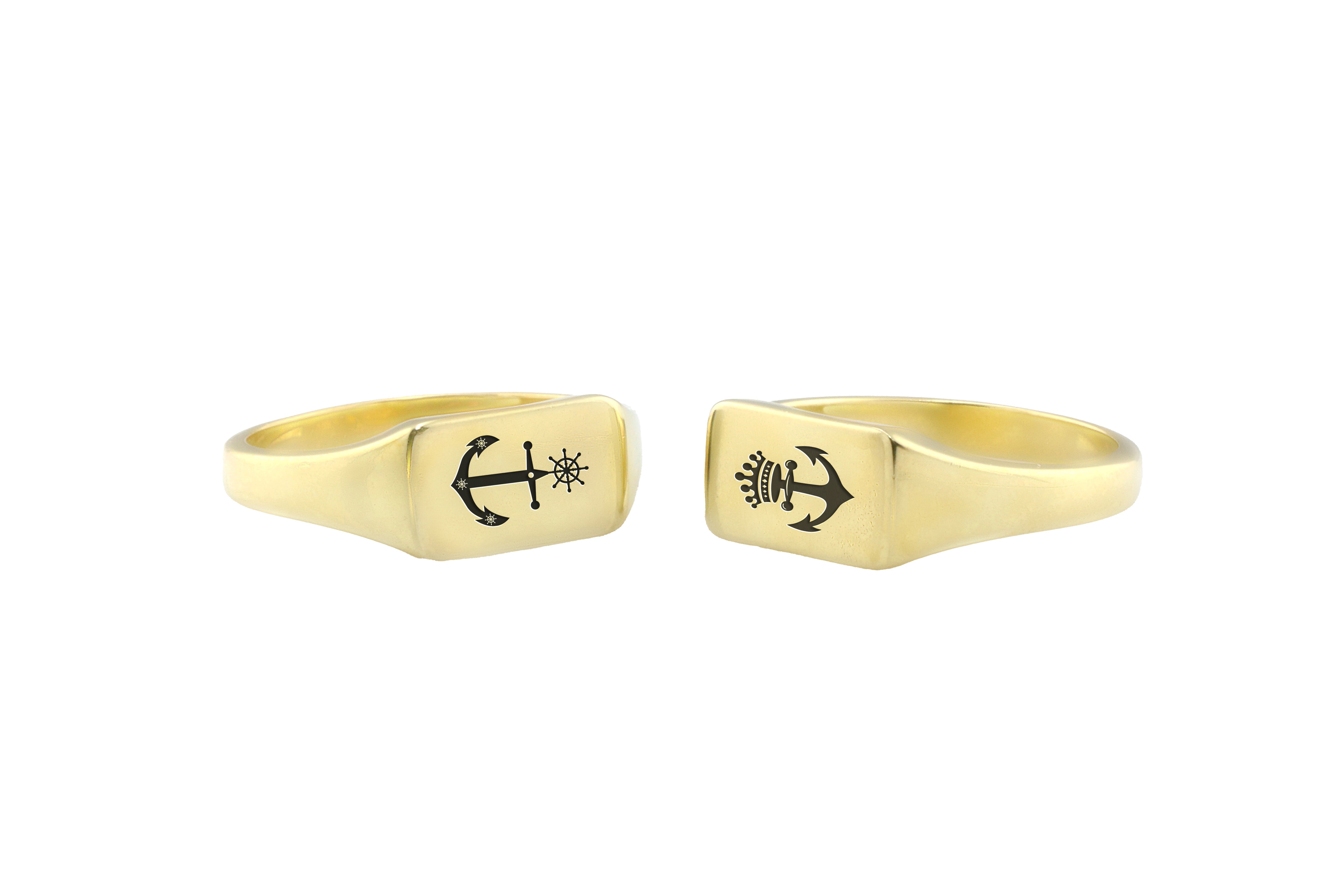 Gold Signet Anchor Ring