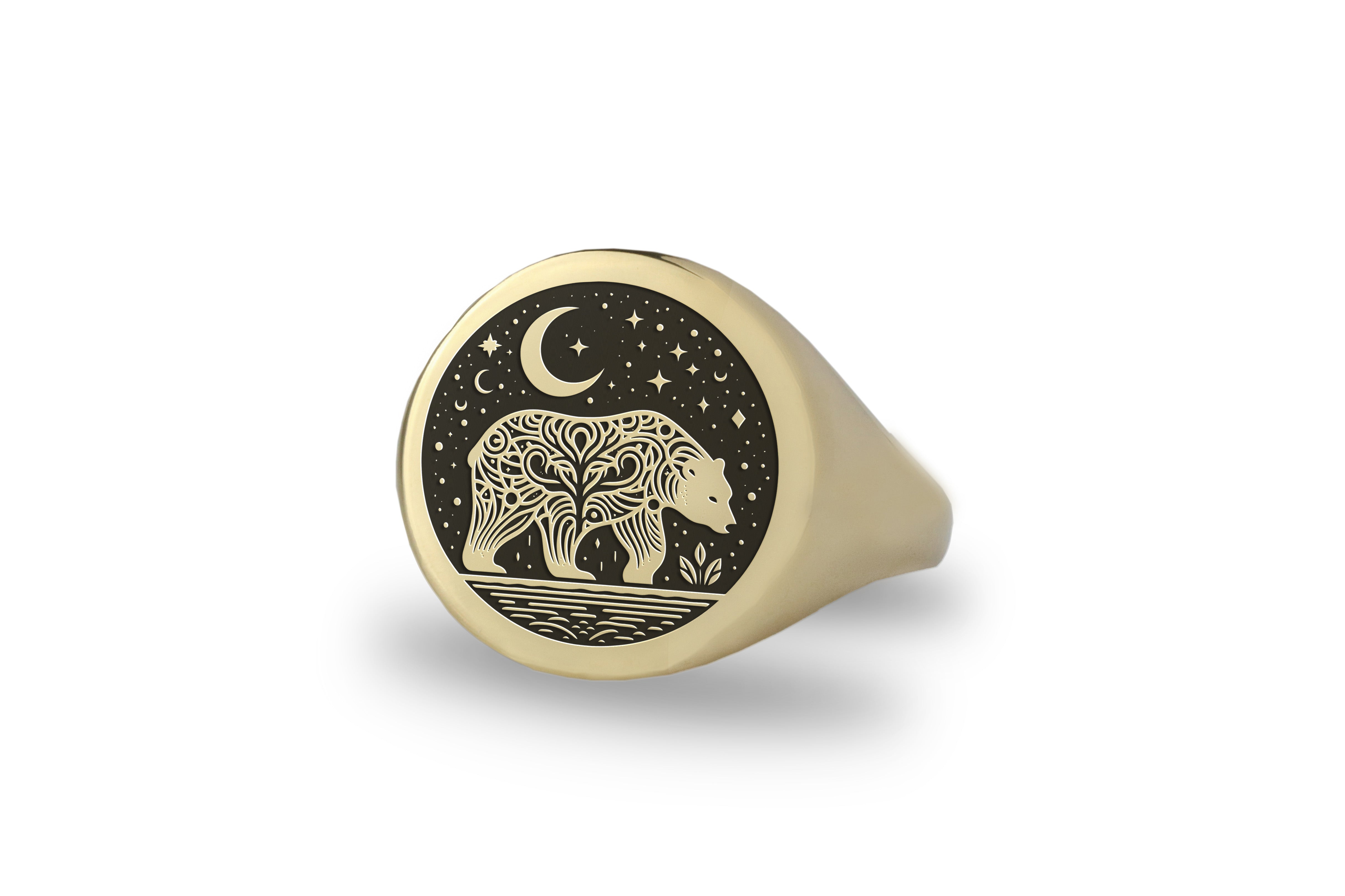 Embossed Polar Bear Ring