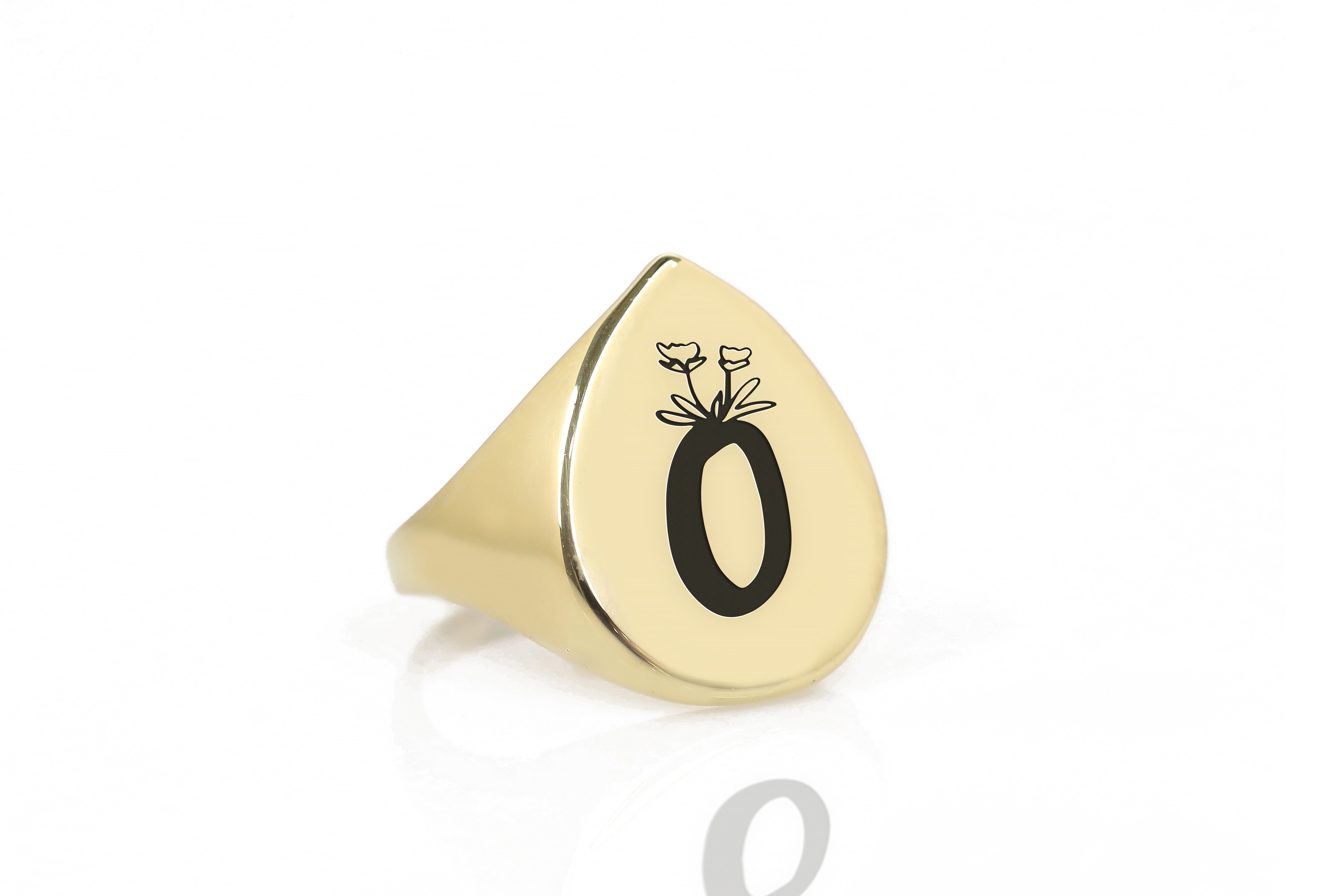 24k Gold Letter Signet Ring