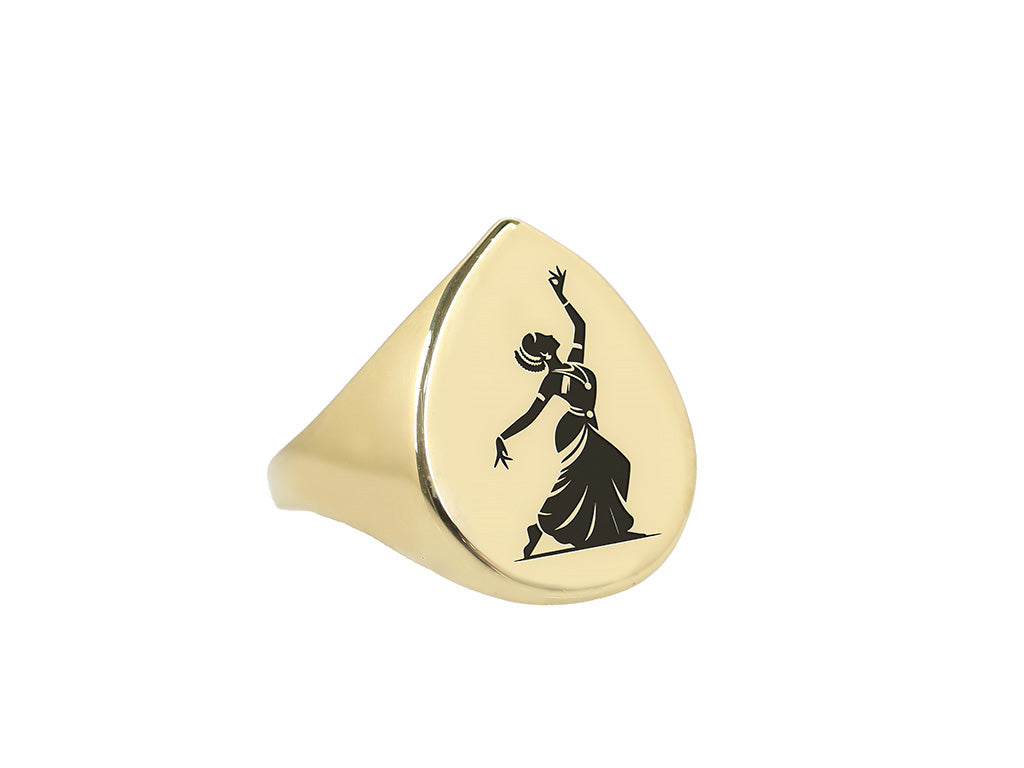 African Woman Engraved Ring