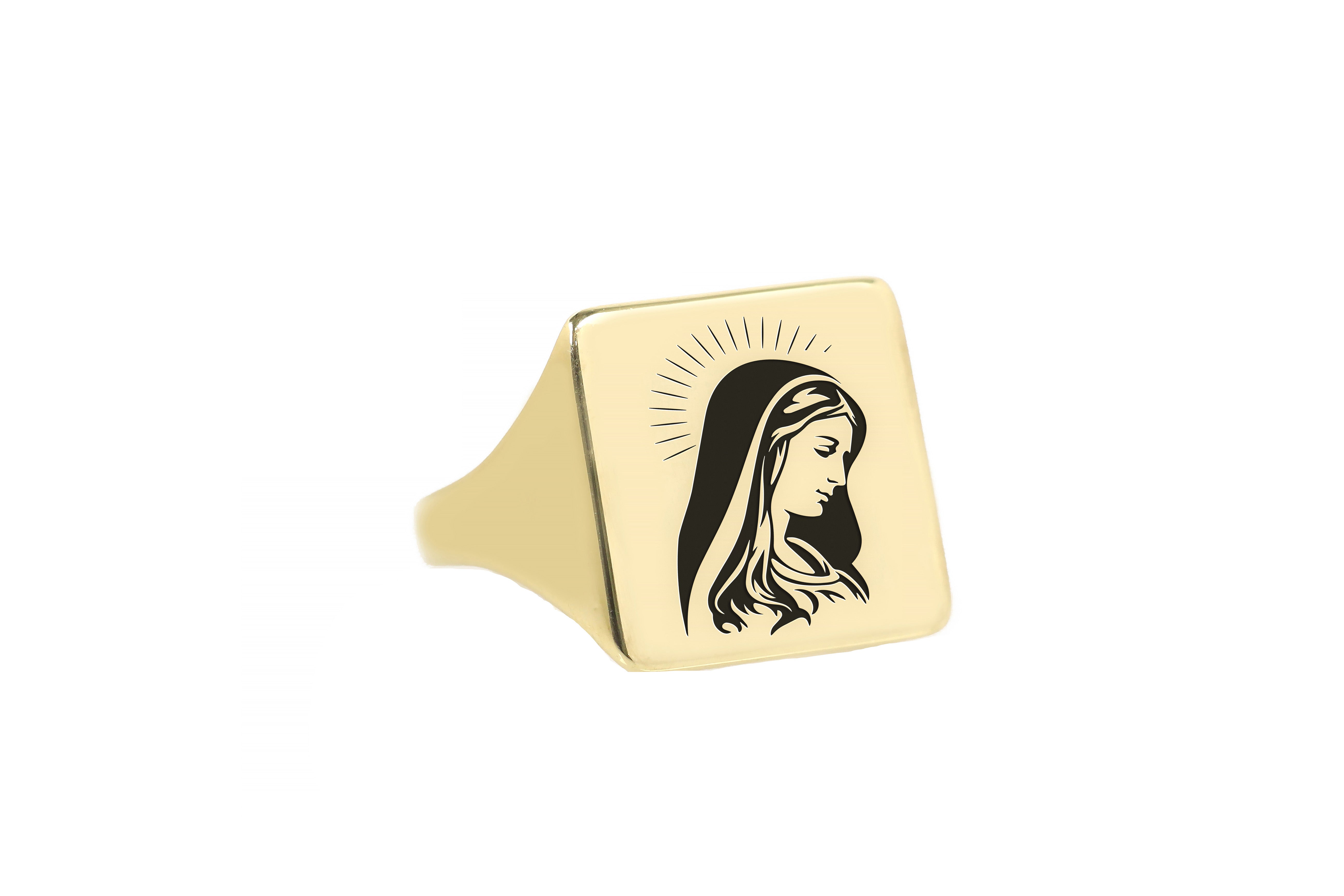 14k Gold Mary Signet Ring