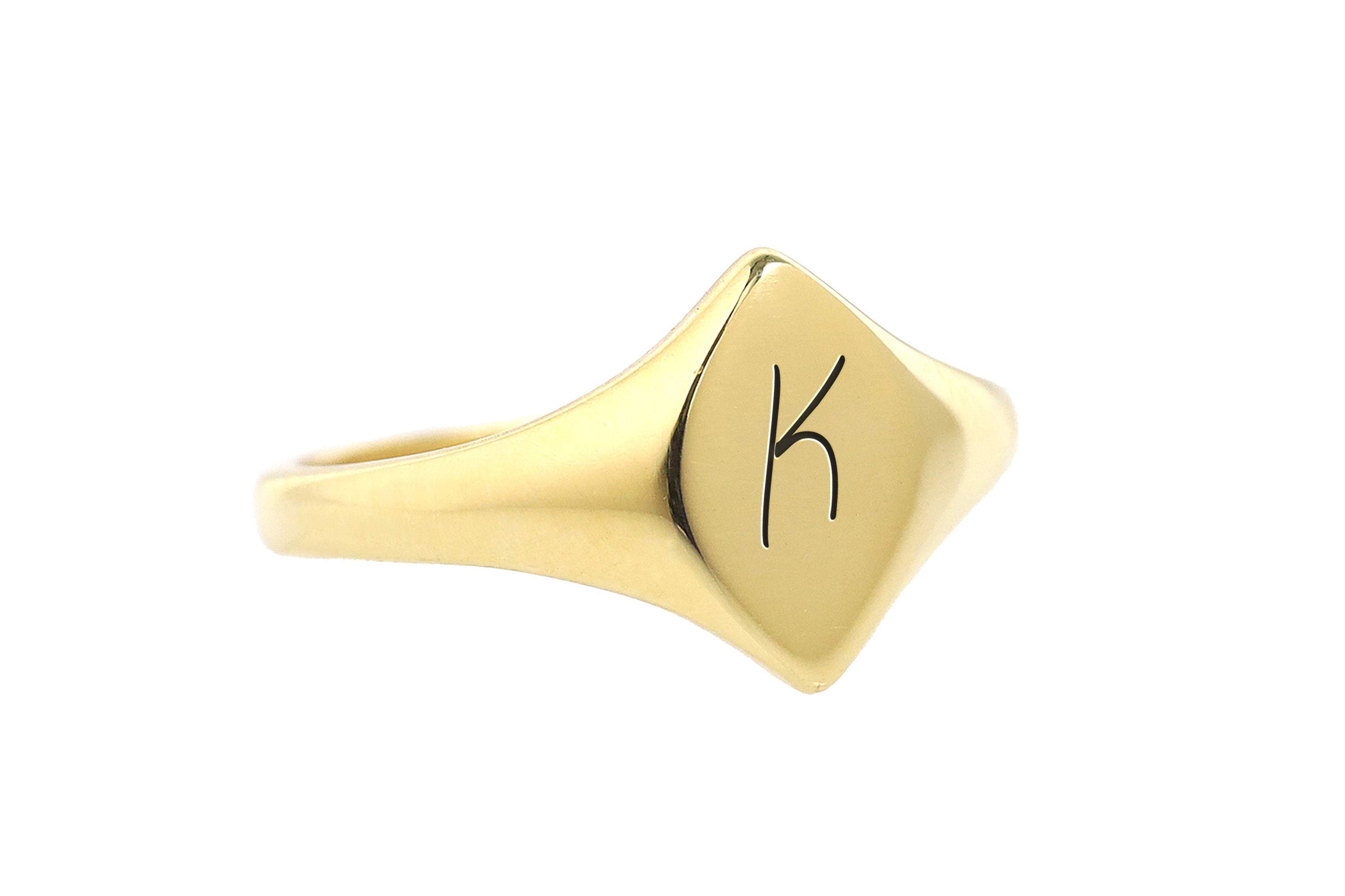24k Gold Name Initial Signet Ring