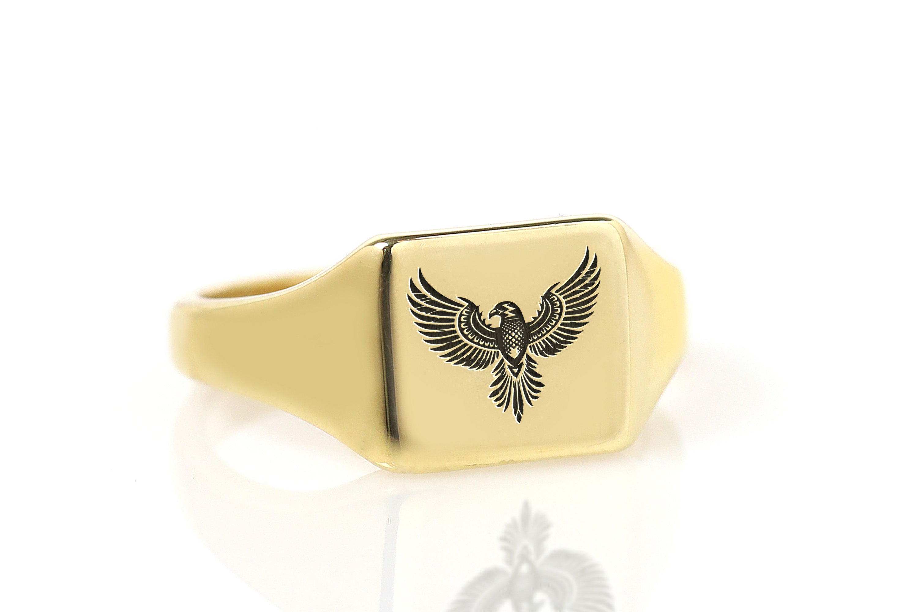 Engraved Eagle Ring