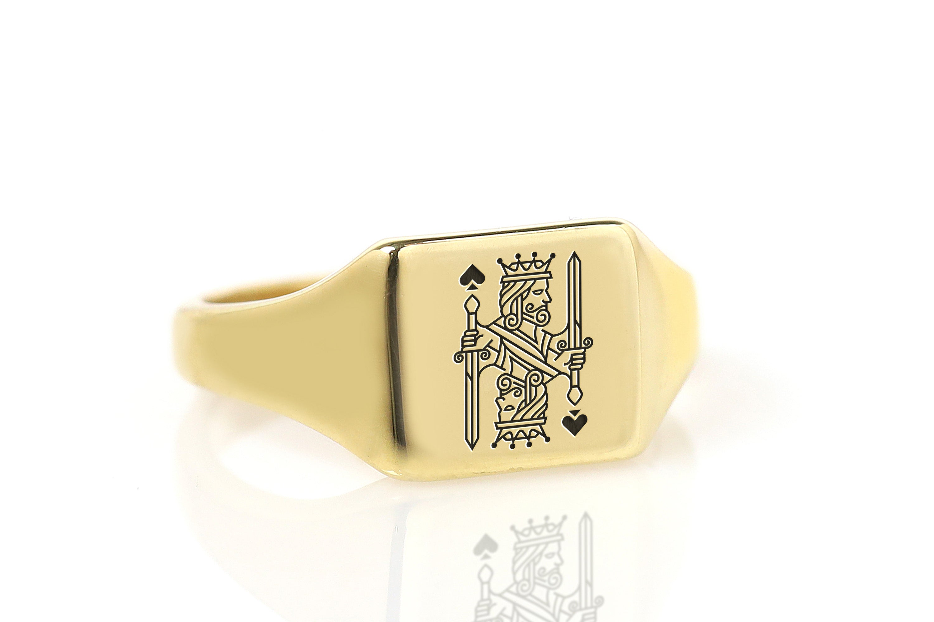 Engraved Poker King Ring