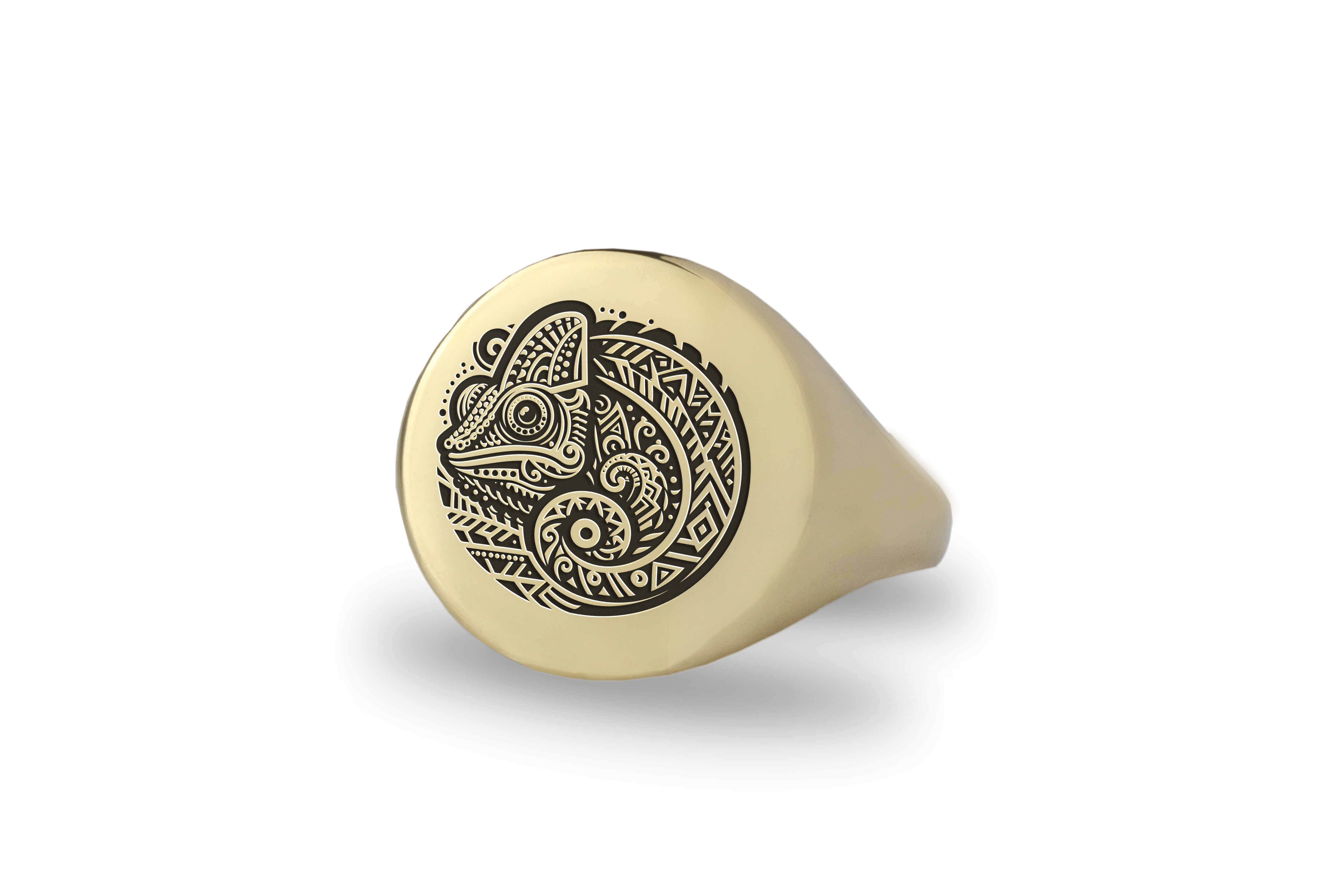 Custom Chameleon Signet Ring
