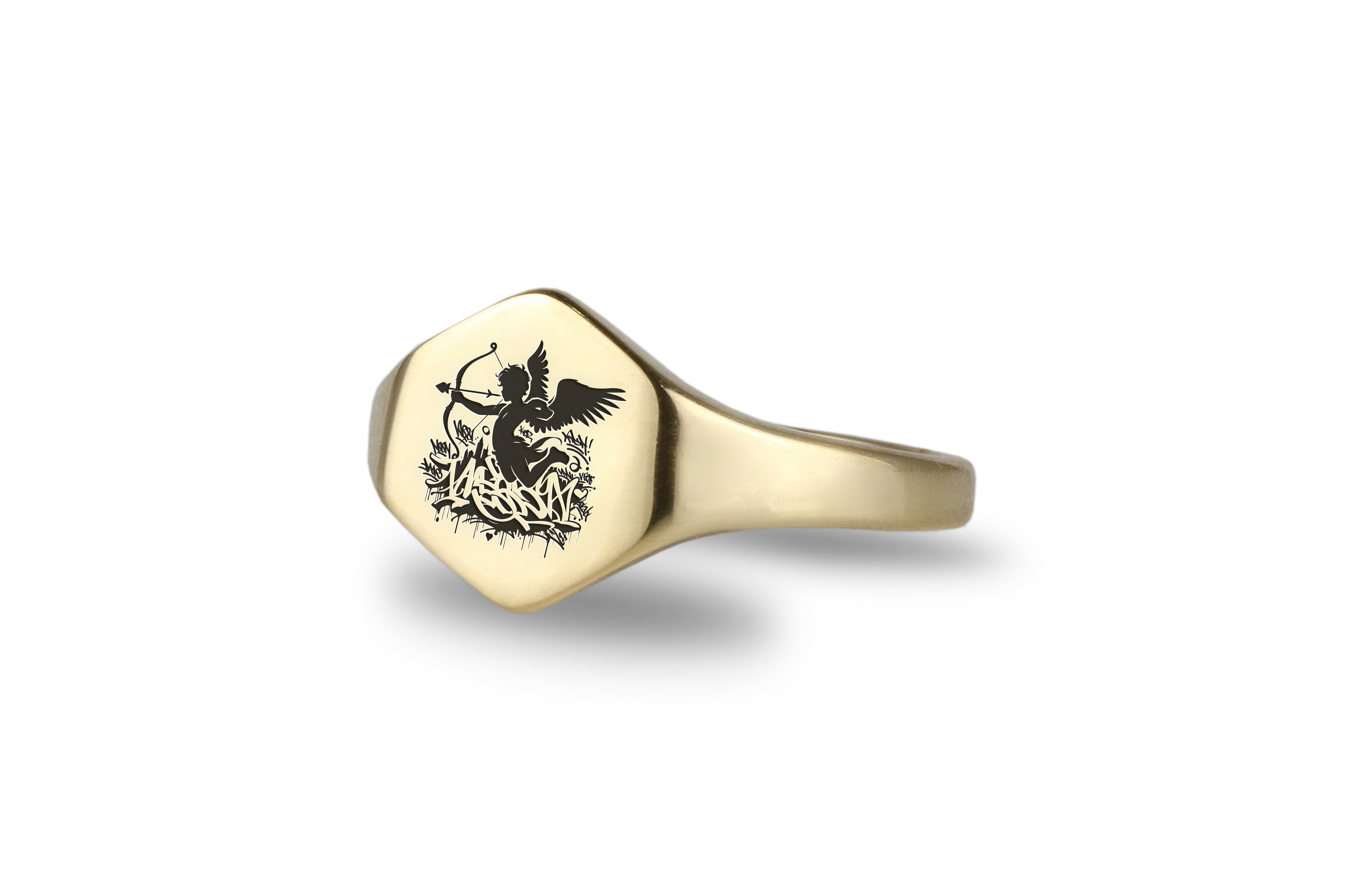 Custom Cupid Signet Ring