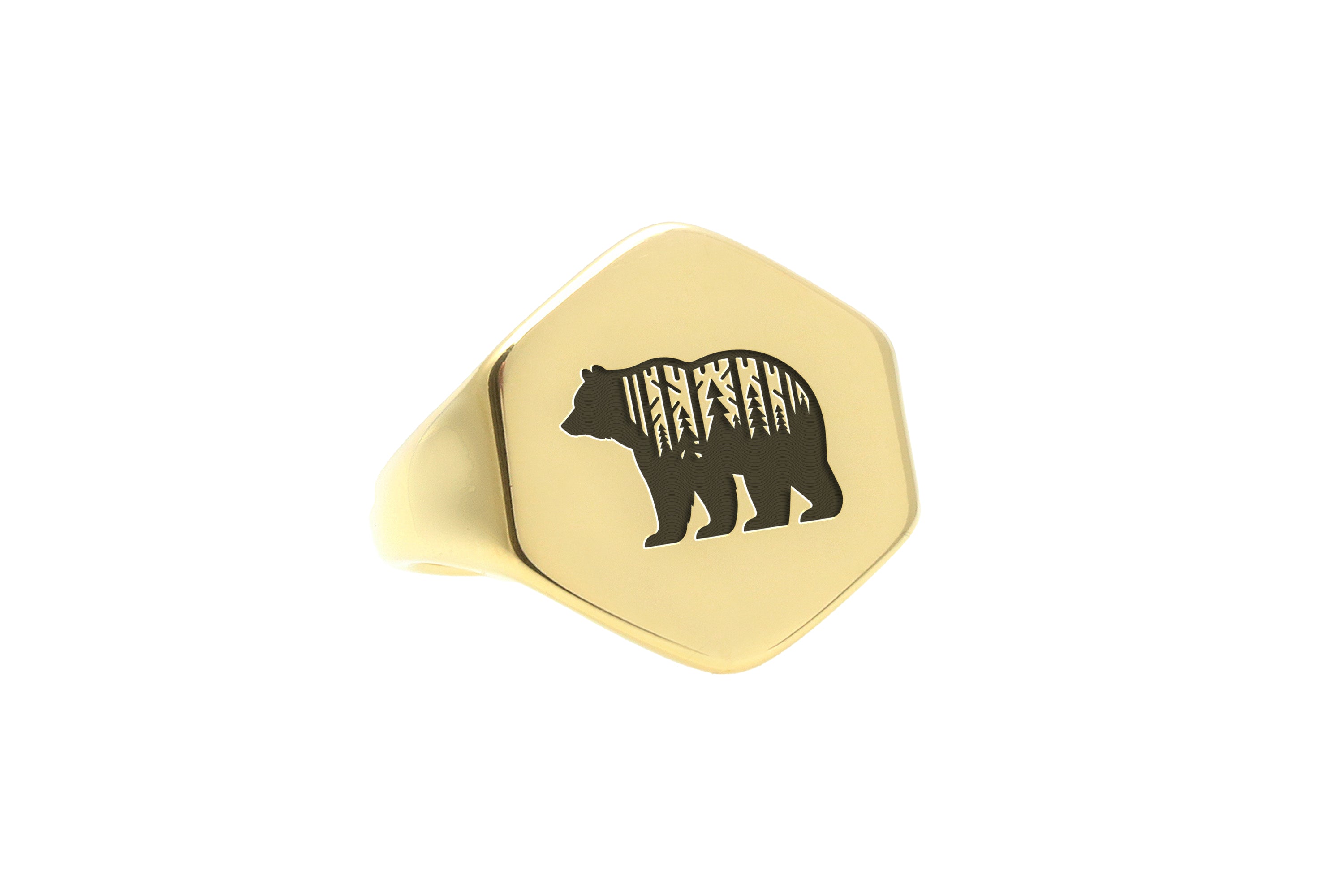 Forest Bear Engraved Ring