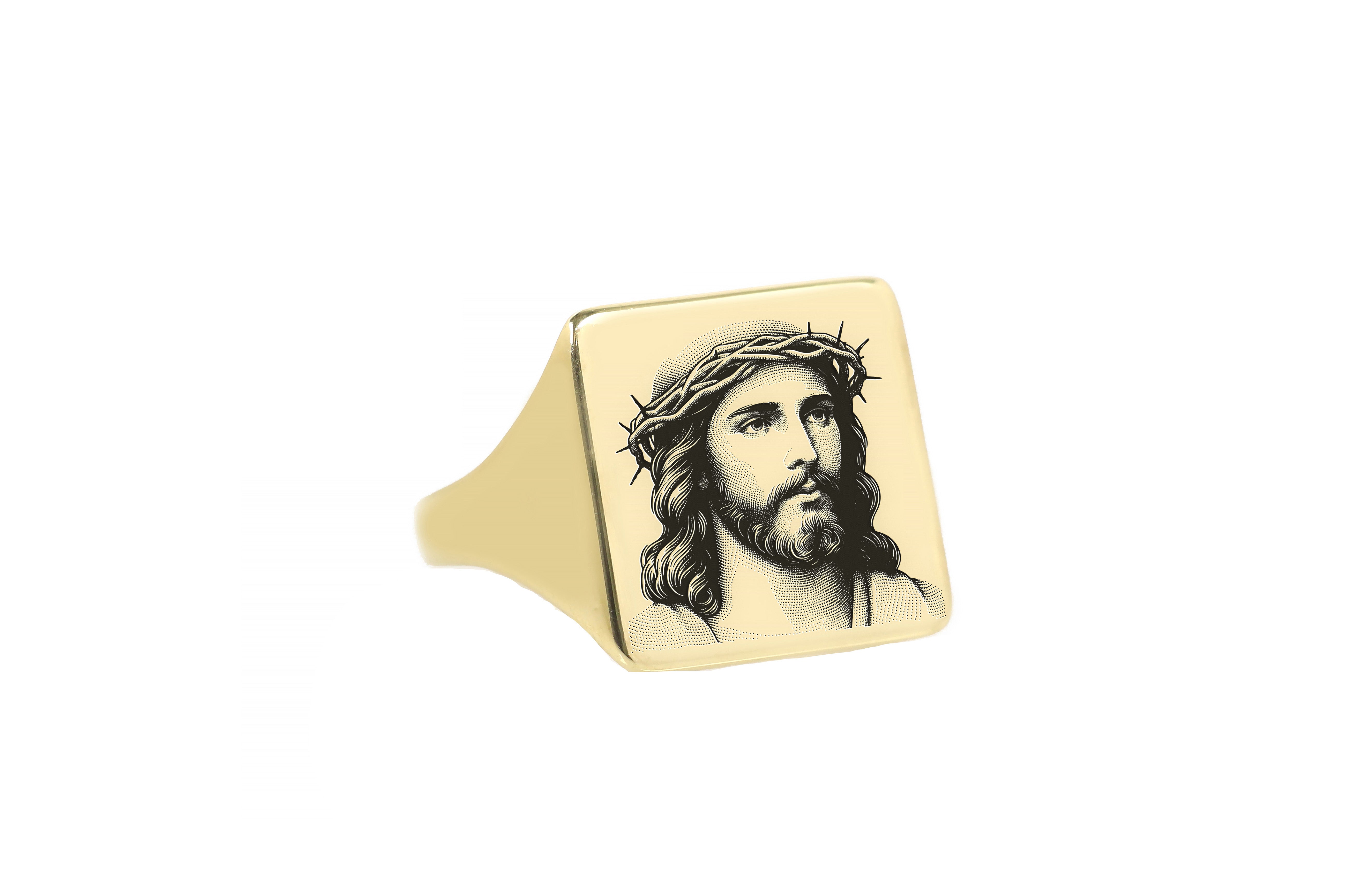 Engraved Jesus Christ Ring