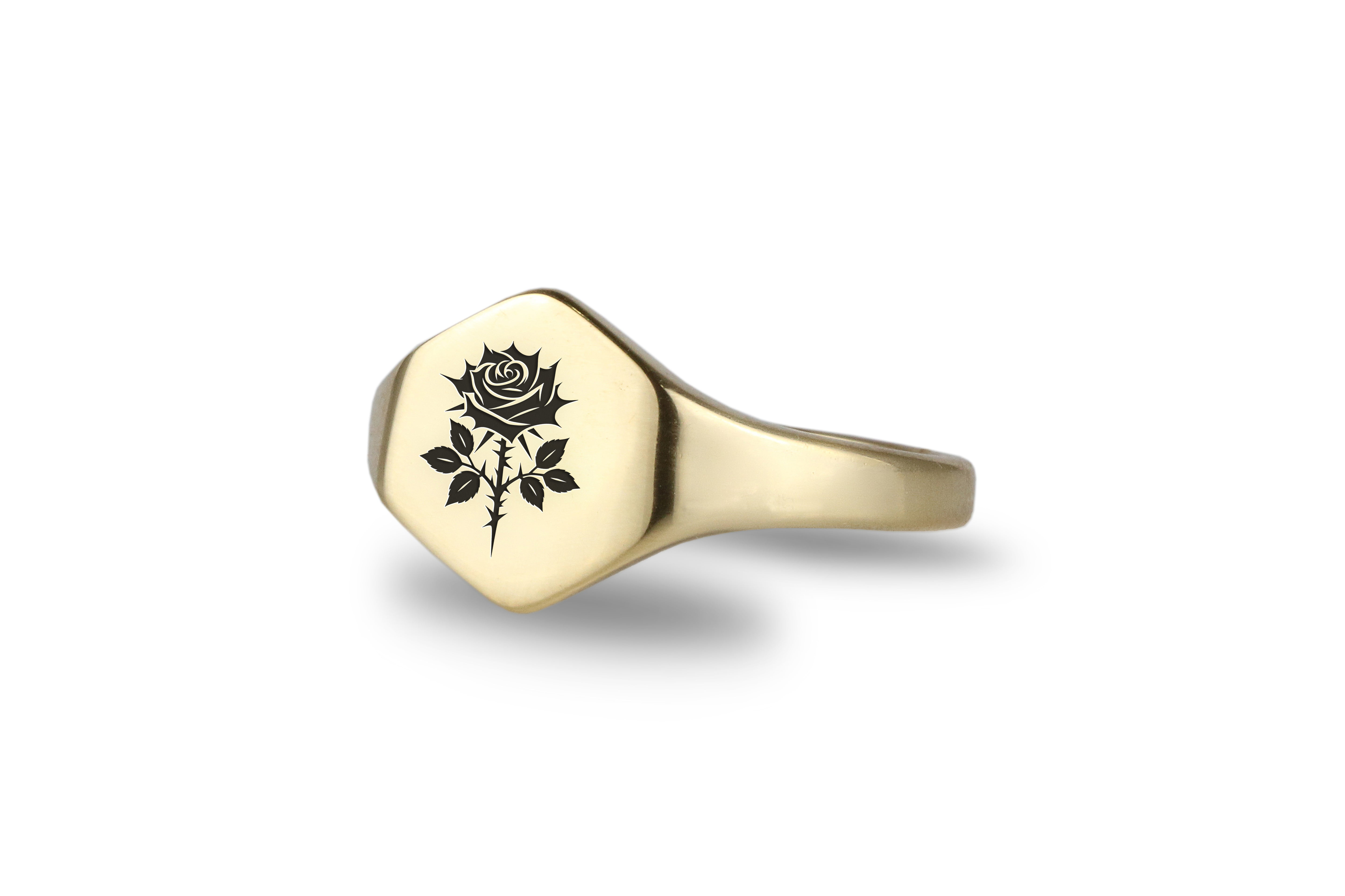 Engraved Rose Ring