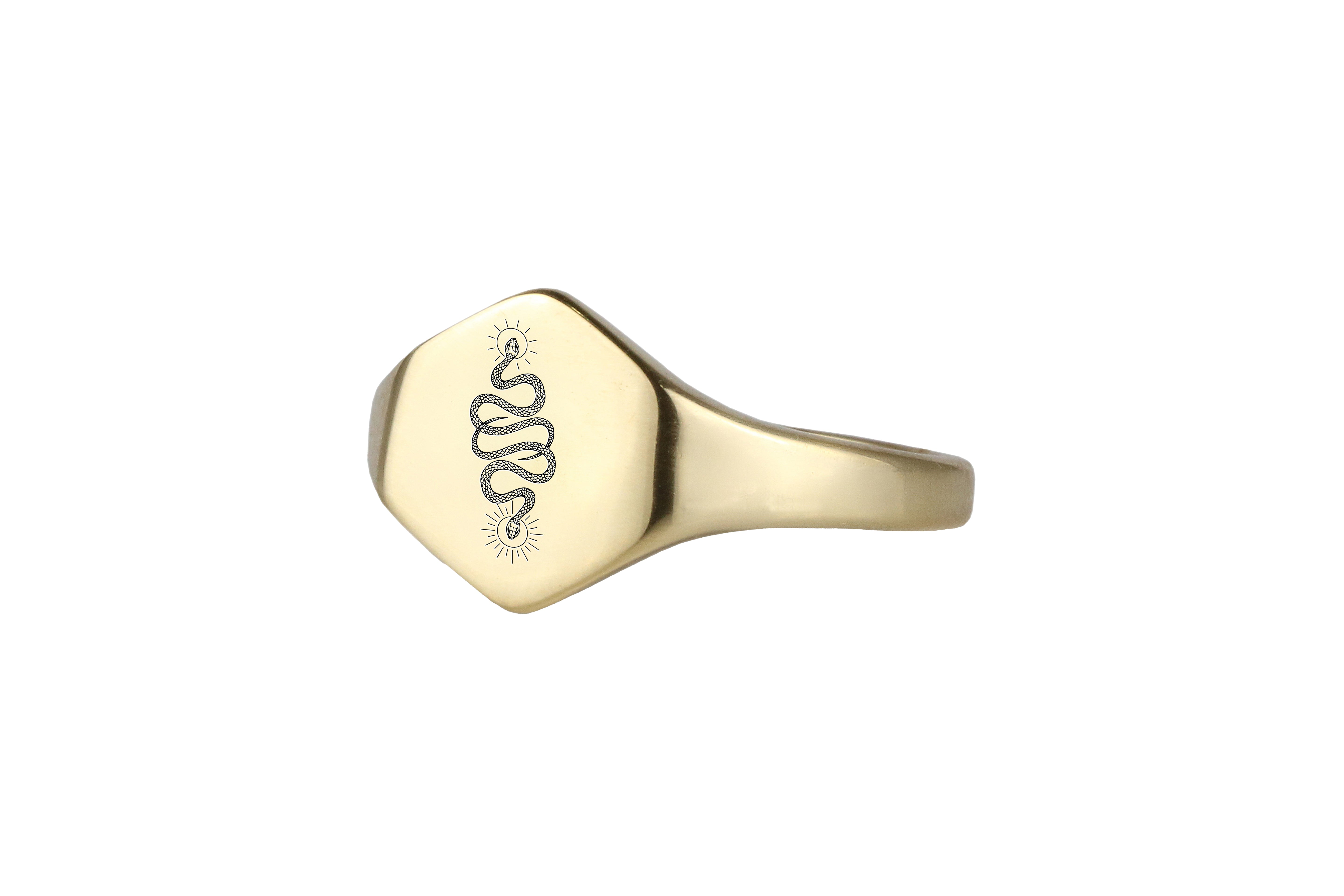 Snake Gold Signet Ring