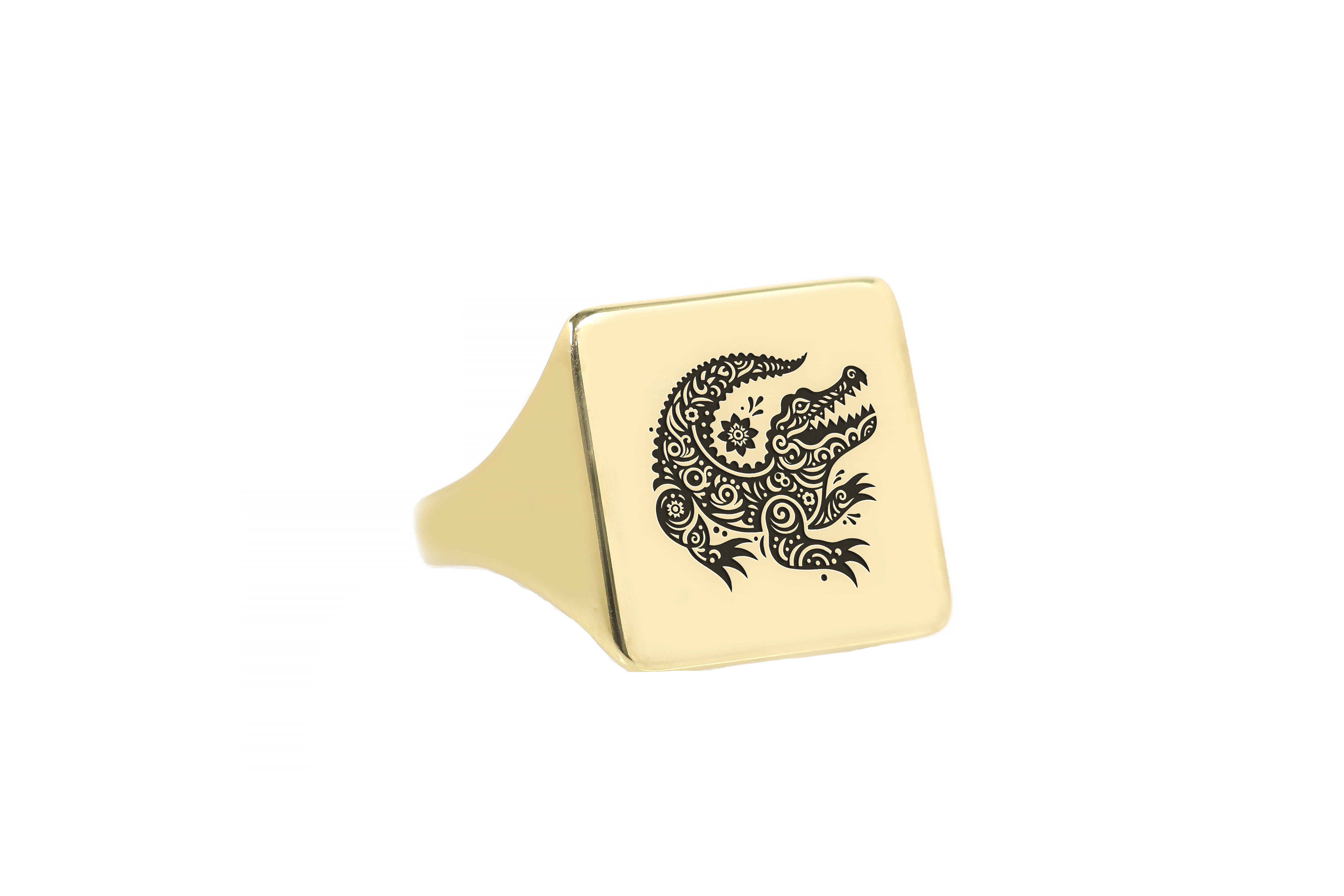Custom Alligator Signet Ring