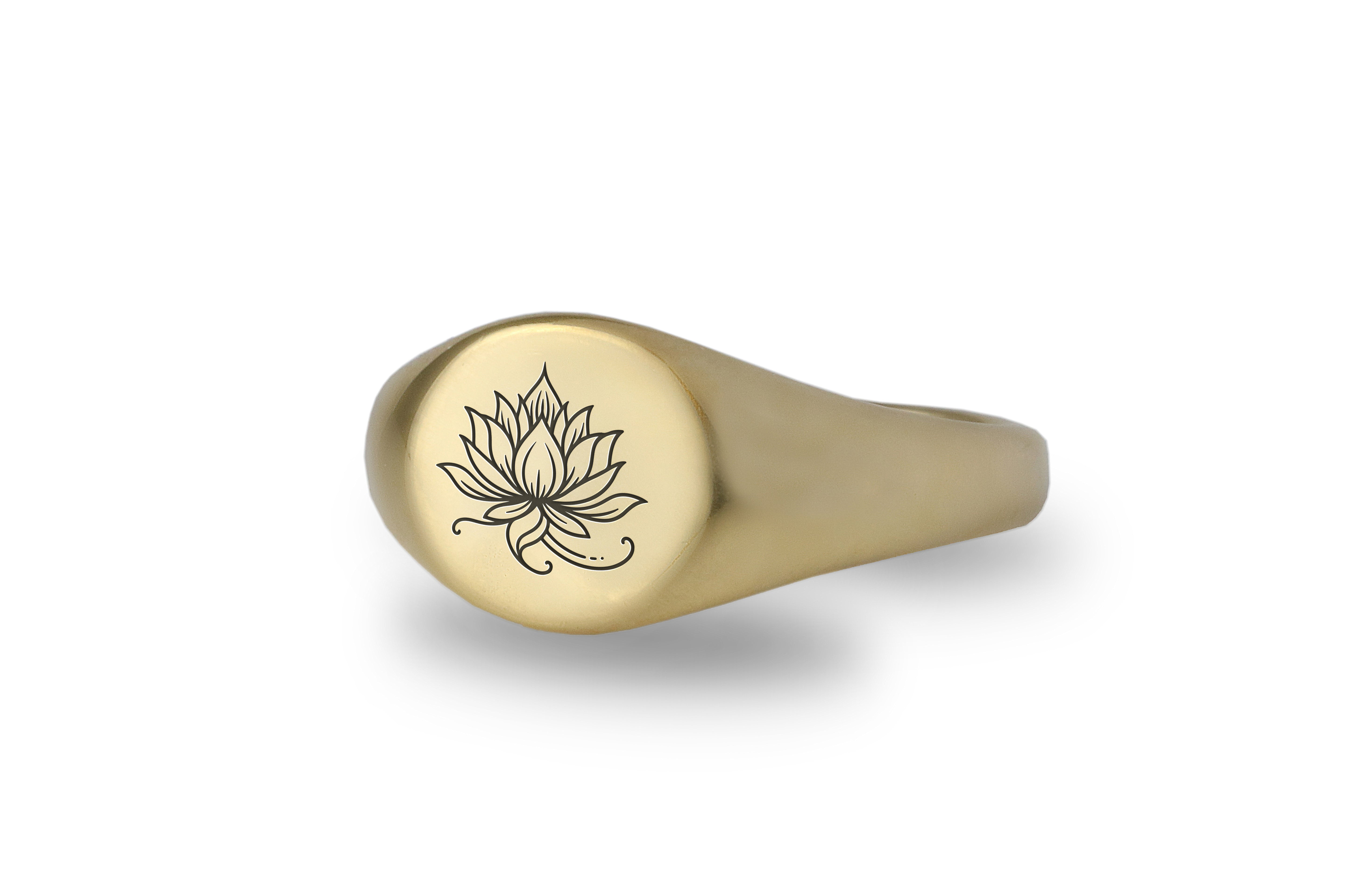 Custom Lotus Flower Engraving