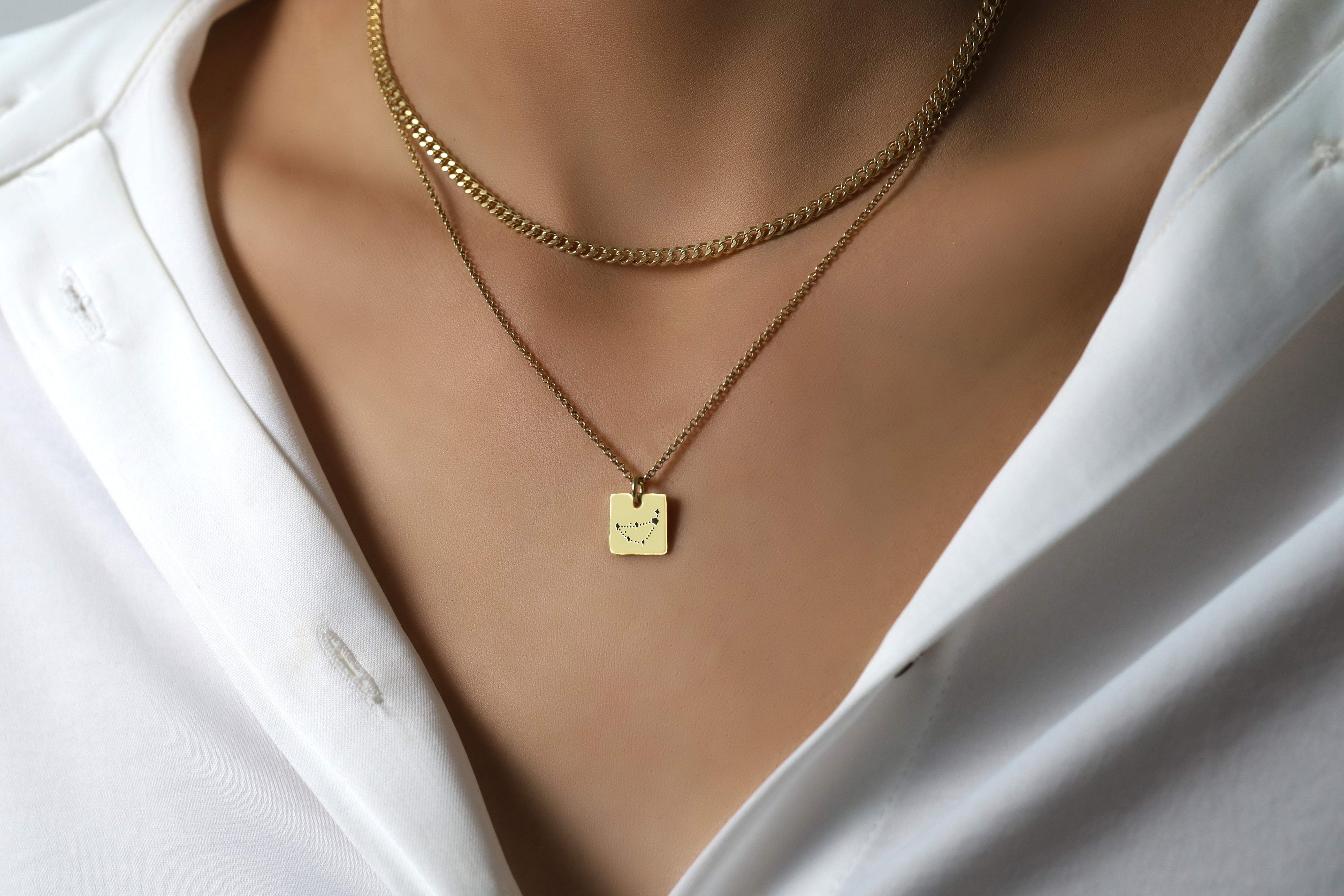 Engraved Capricornus Pendant Necklace