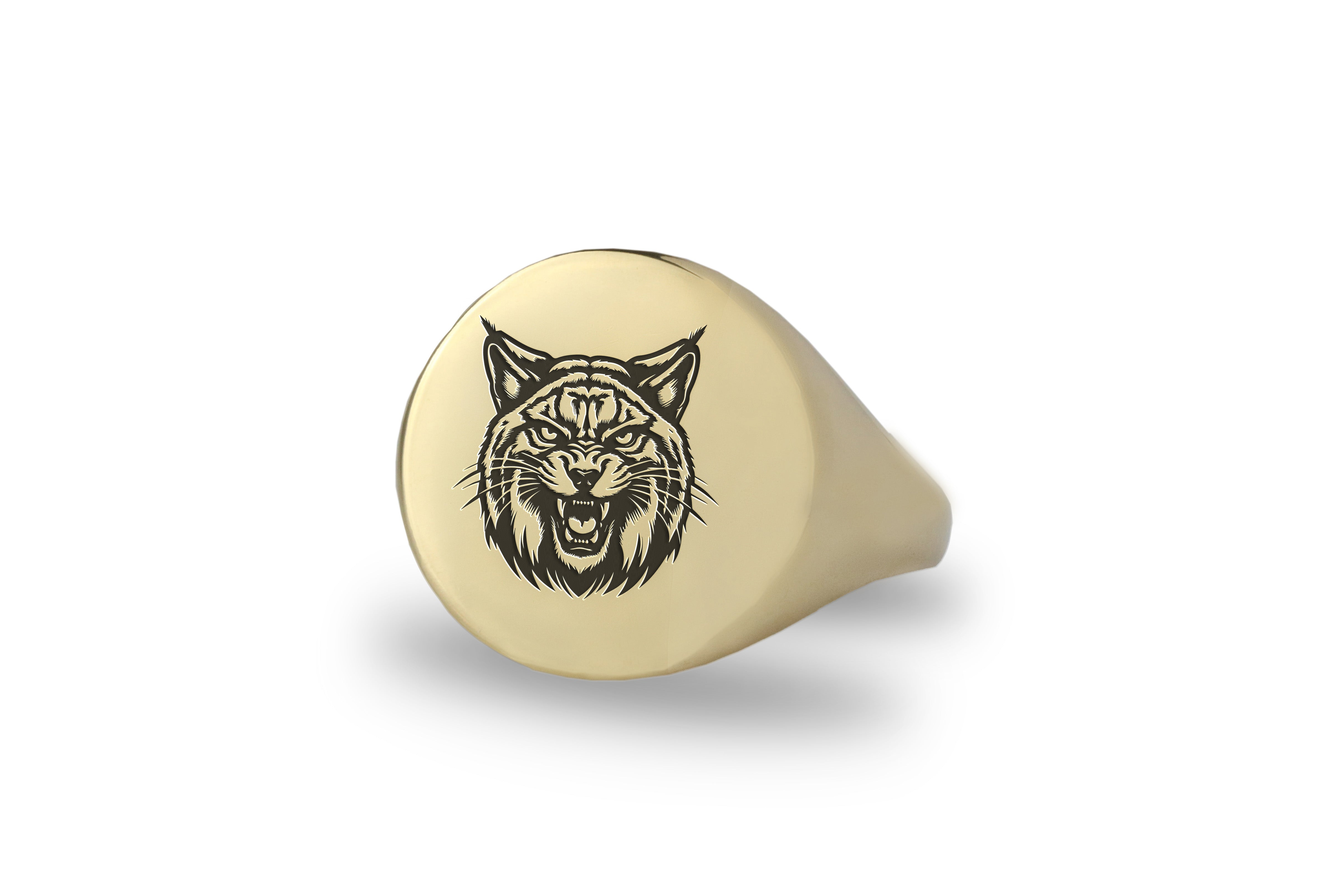 Engraved Lynx Signet Ring