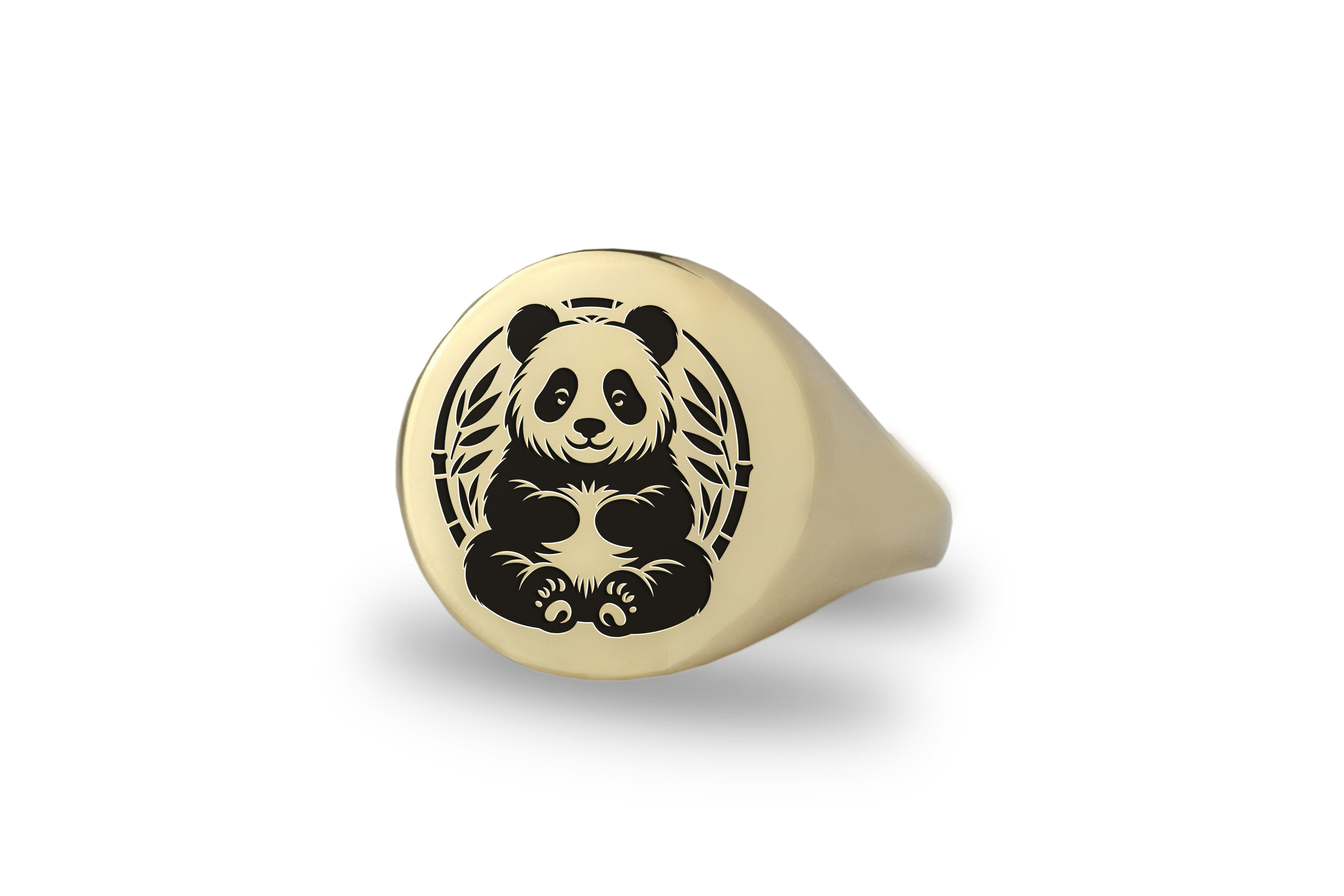 Cute Panda Round Ring
