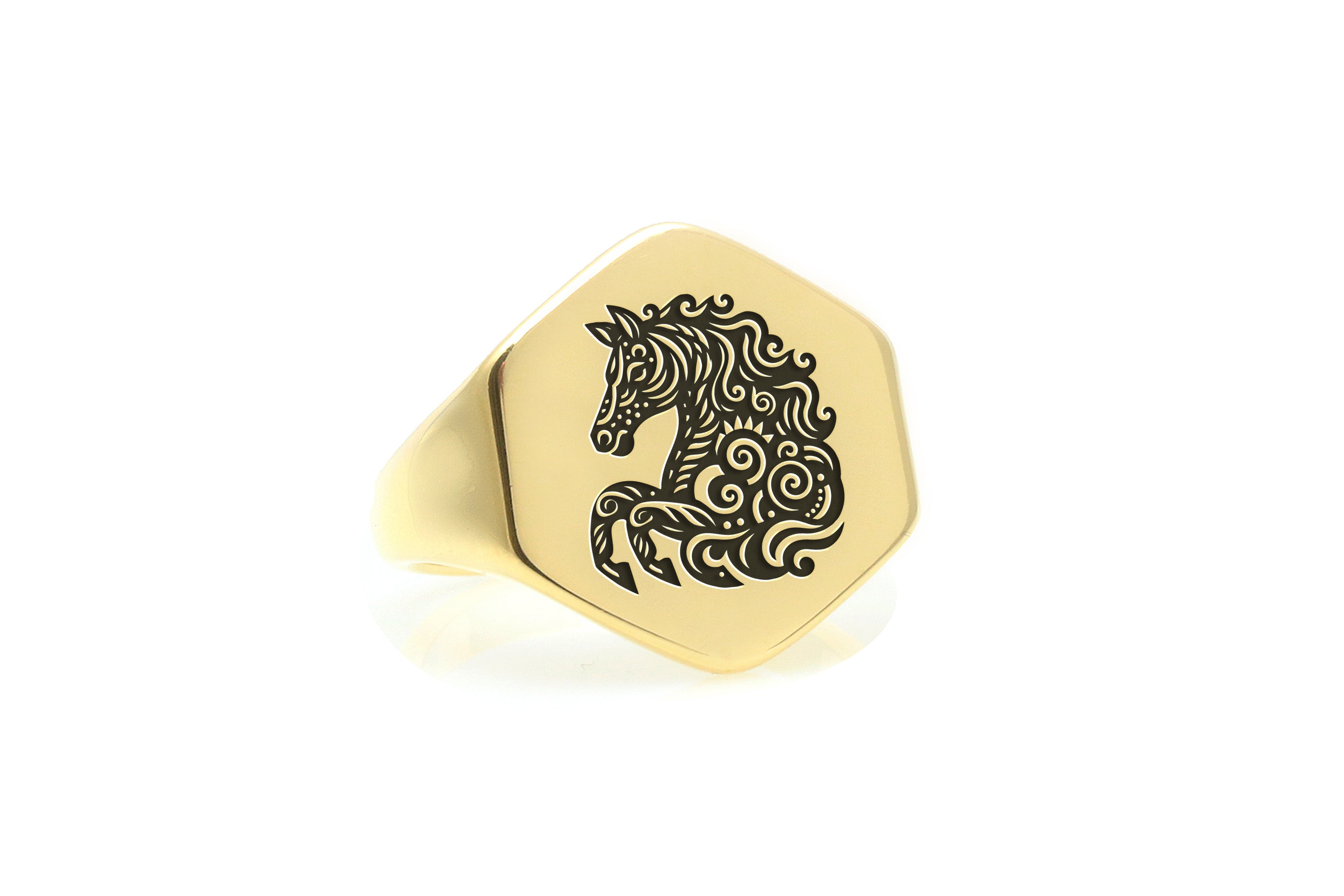 Gold Equestrian Statement Ring