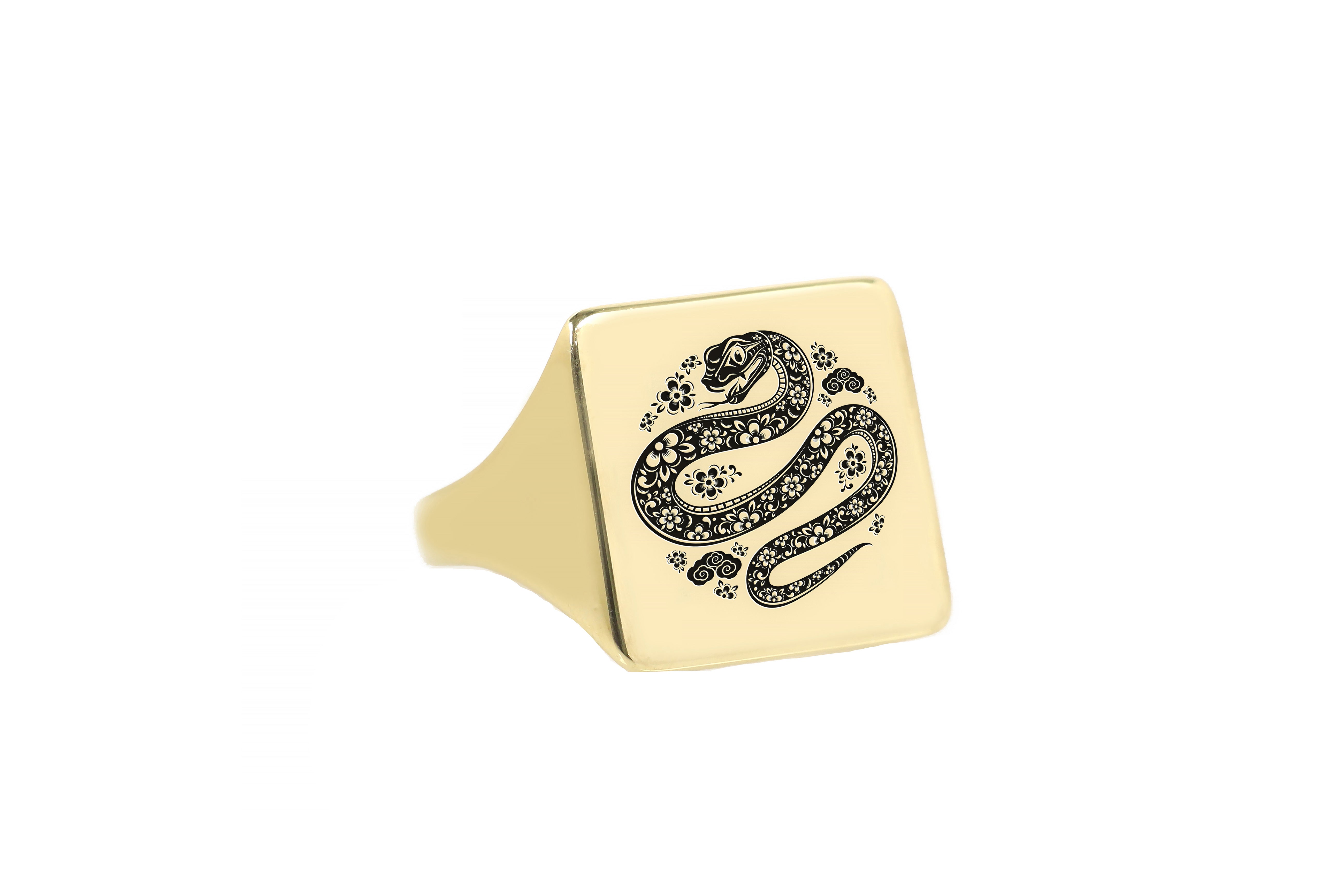 Custom Snake Signet Ring