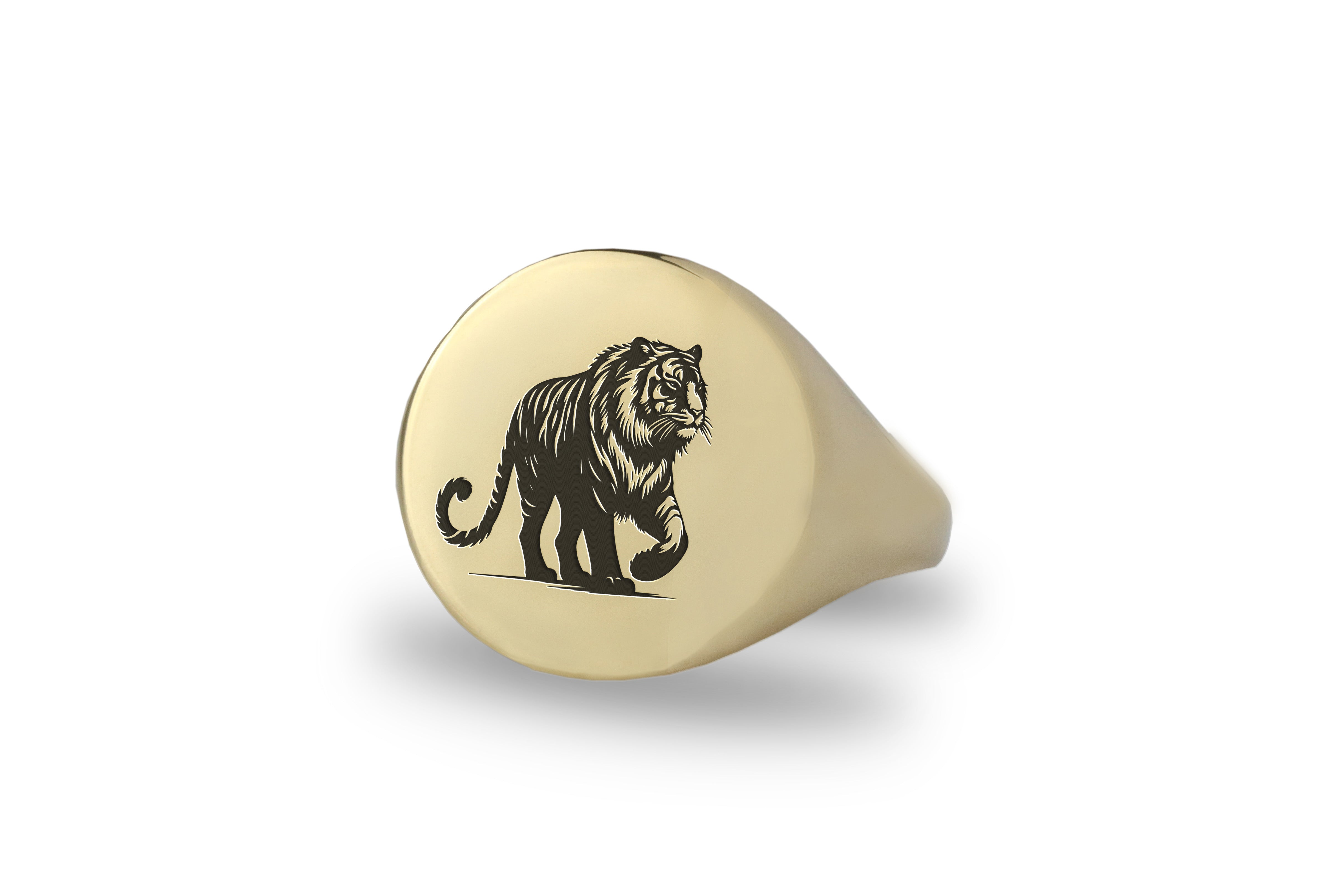 Custom Tiger Engraved Ring