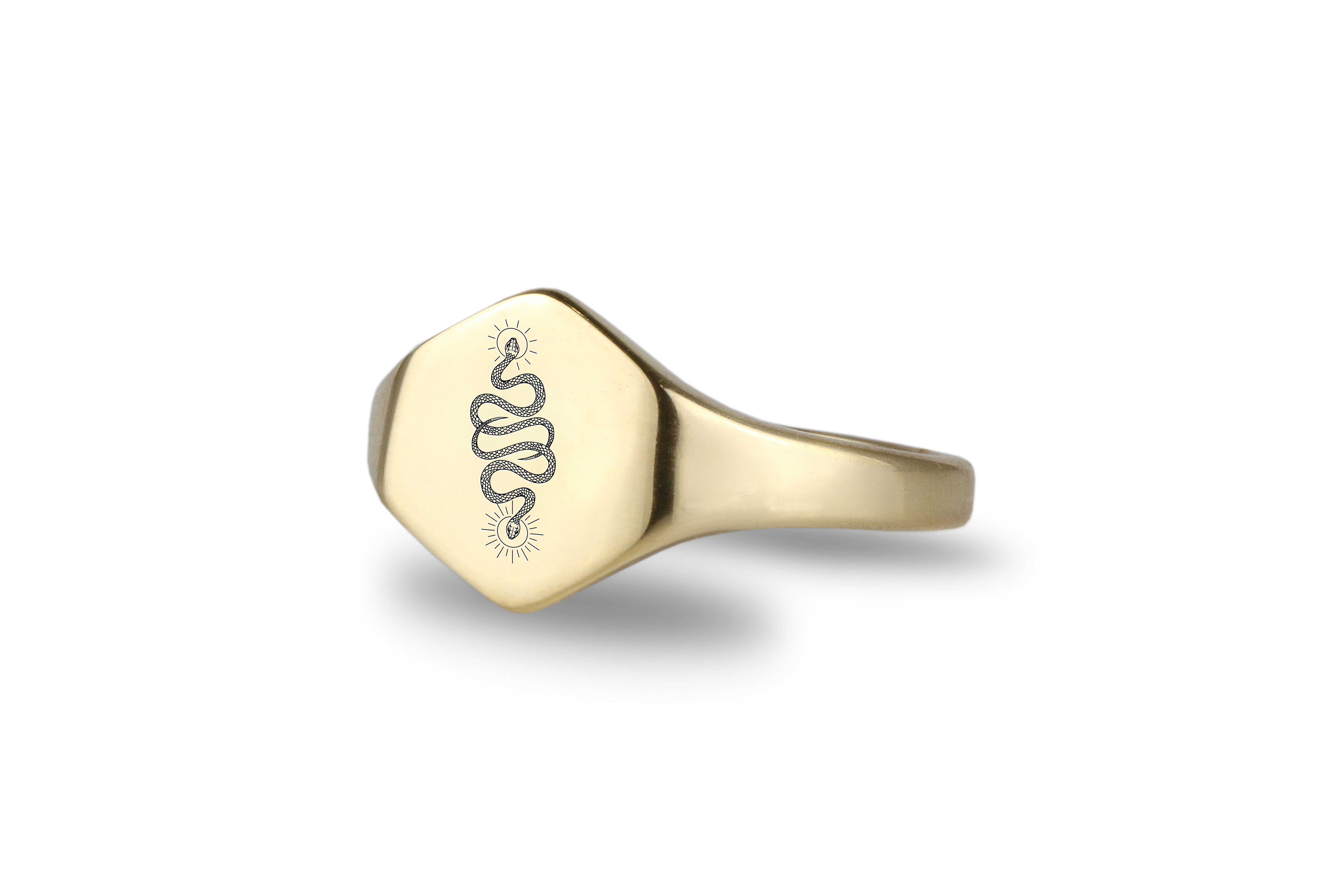 Snake Gold Signet Ring