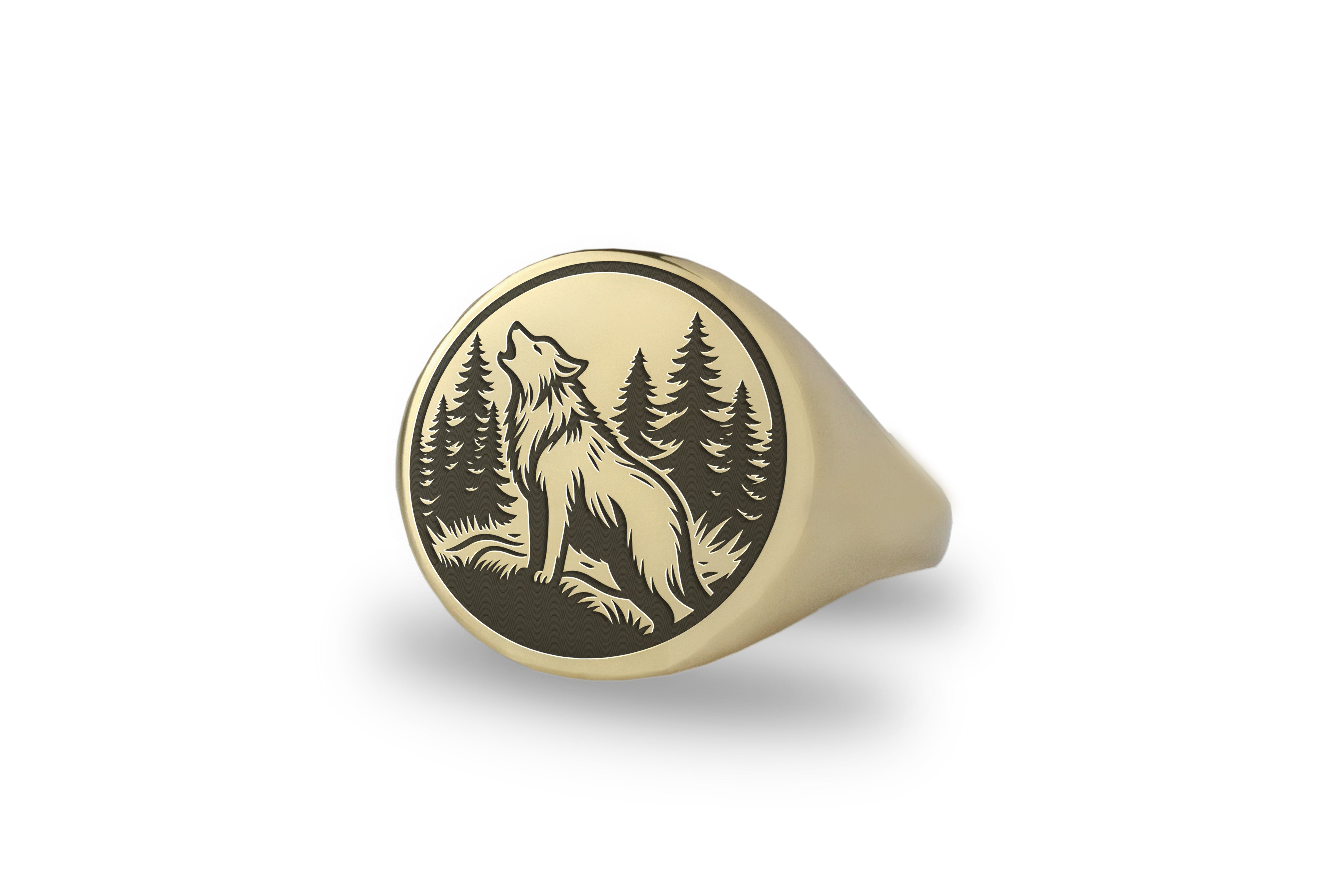 Howling Wolf Statement Ring