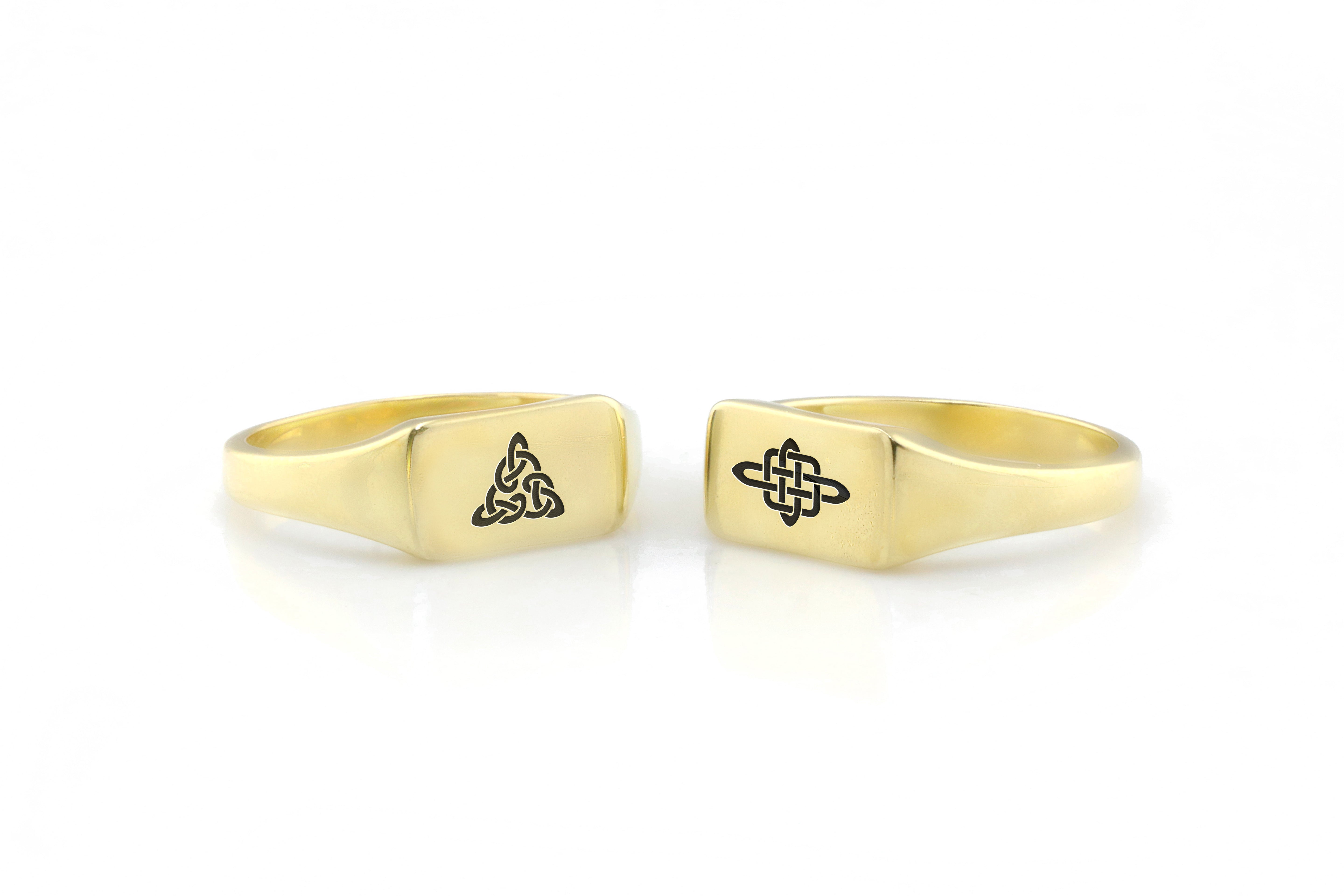 Engraved Celtic Signet Ring