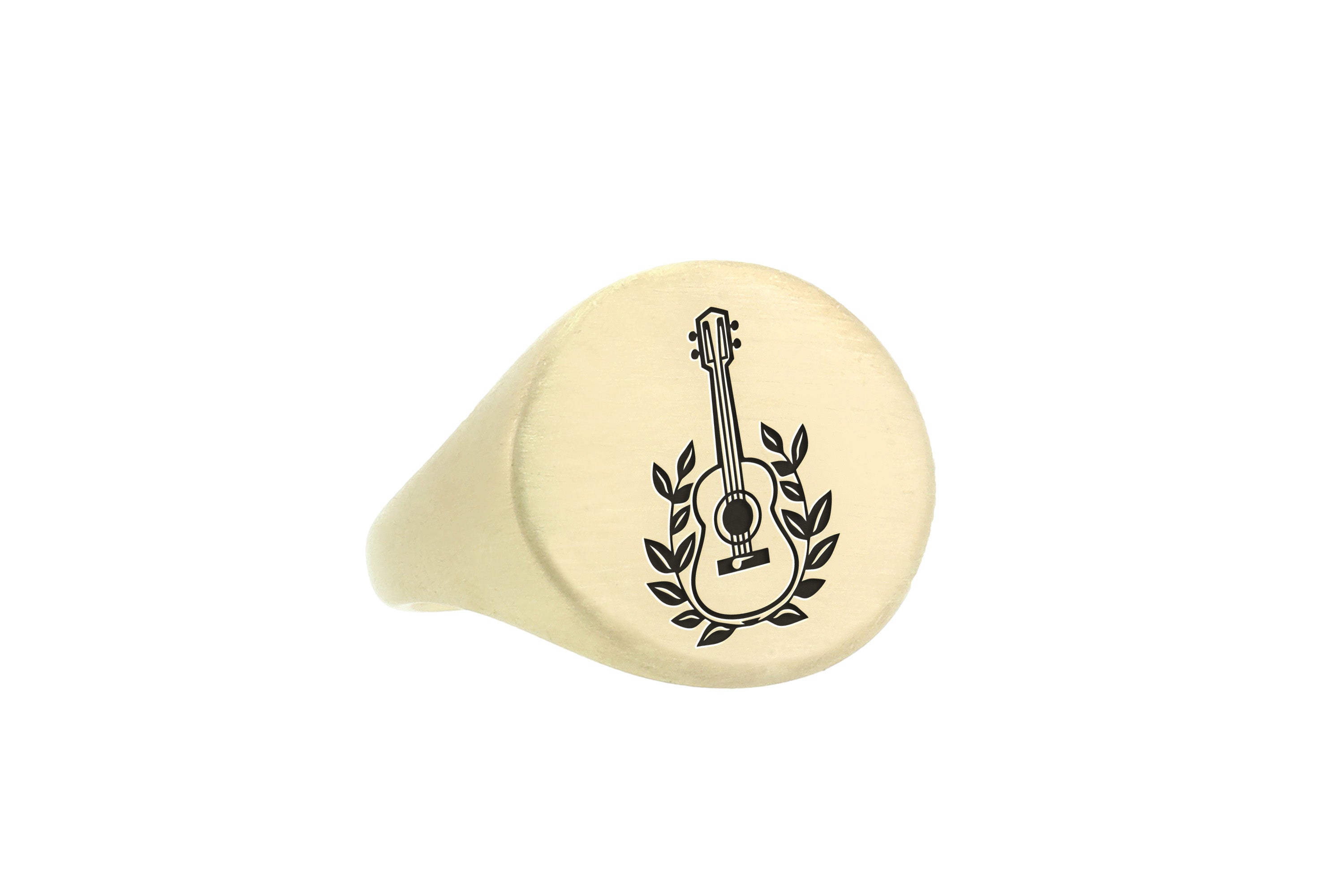 Engraved Guitar Signet Ring