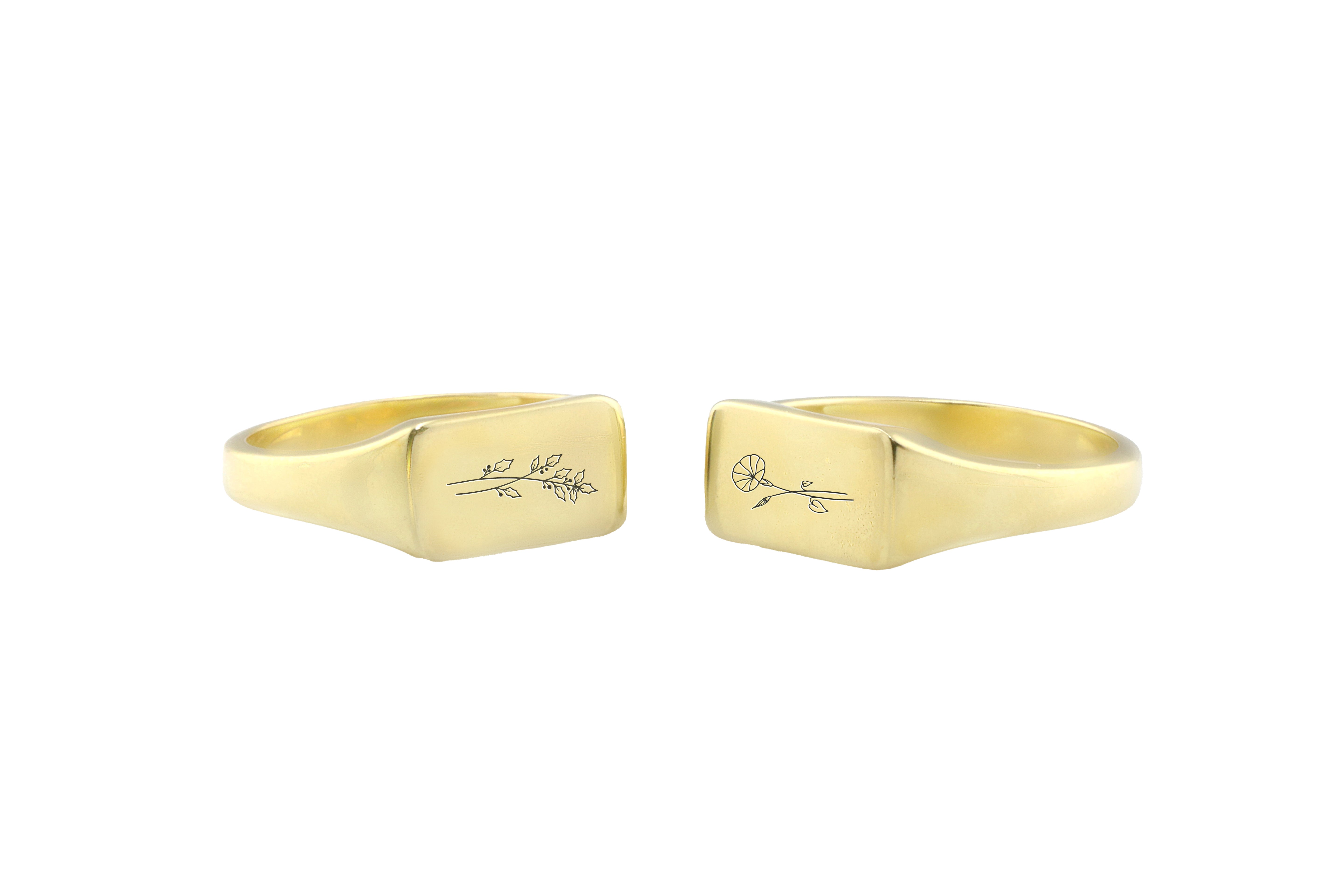 14k Gold Birth Flower Ring