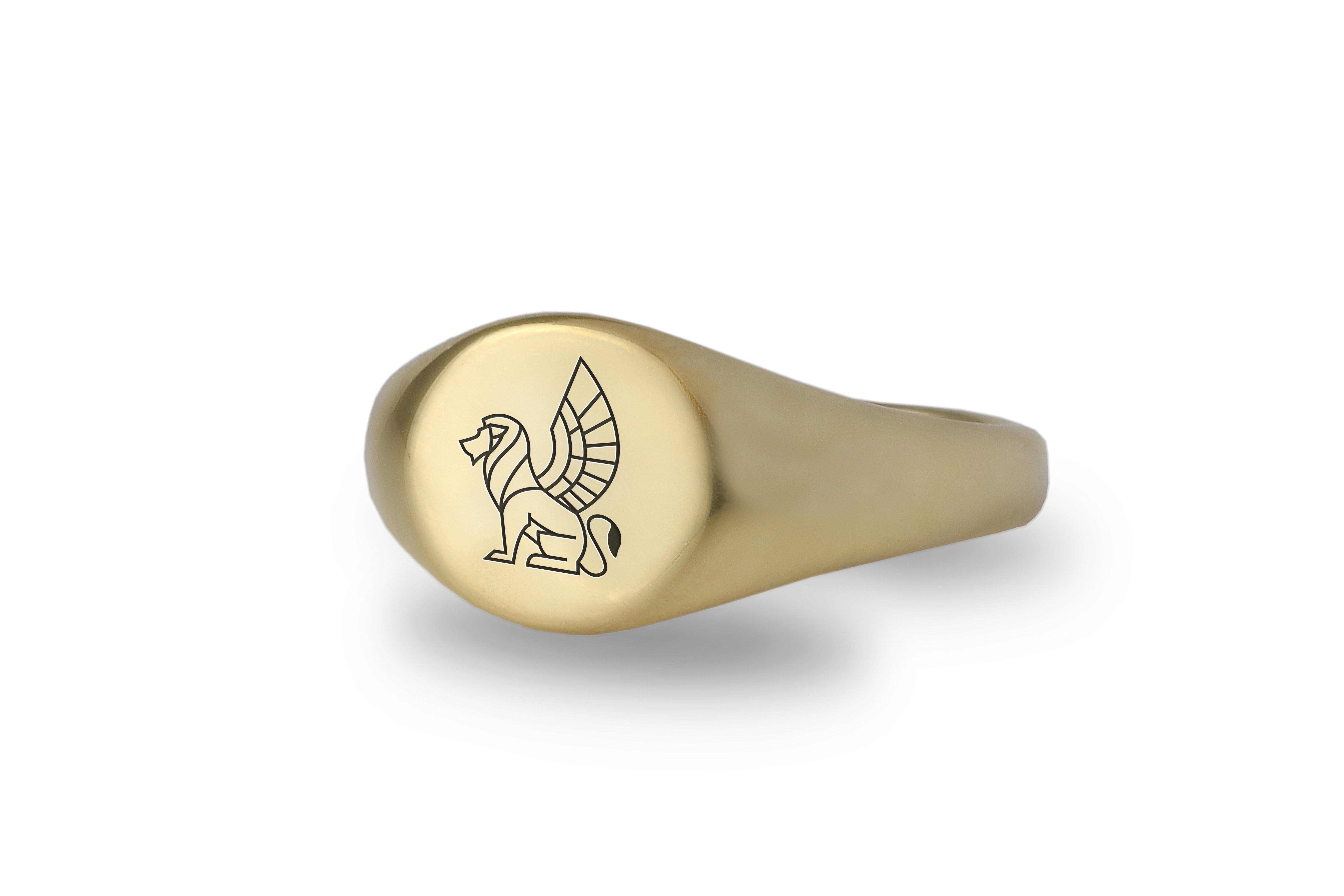 14k Gold Winged Lion Ring