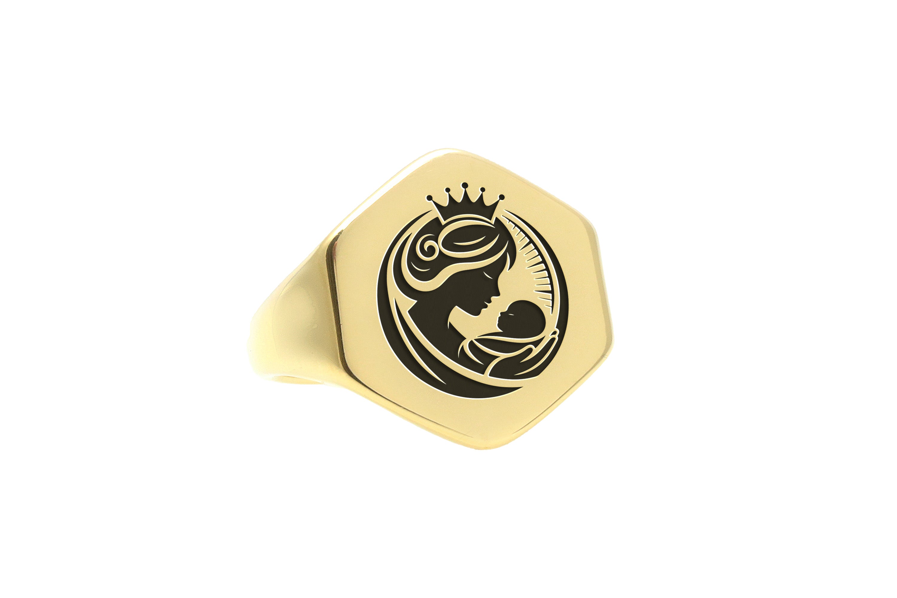 Engraved Mother And Child Ring
