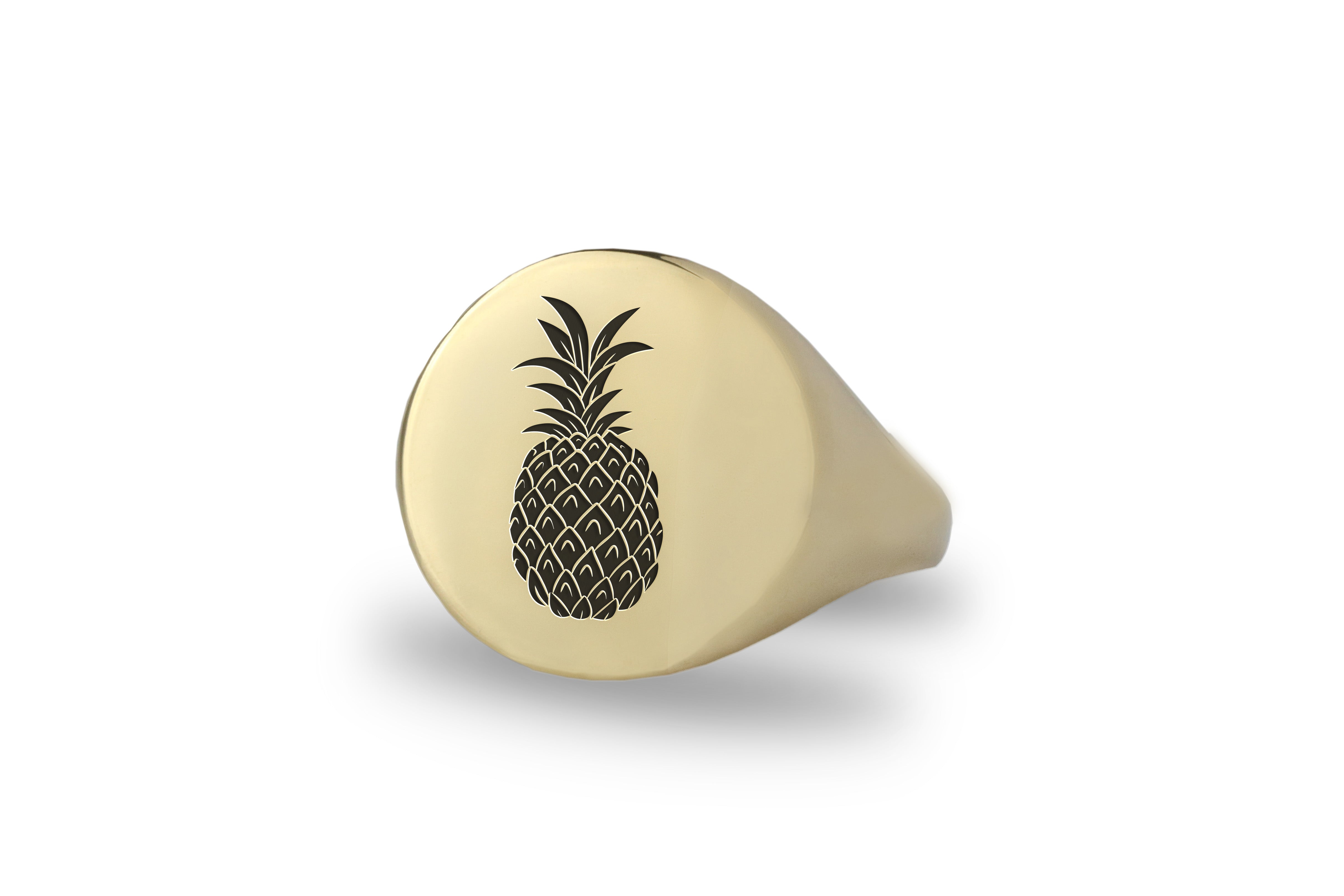 Engraved Pineapple Signet Ring